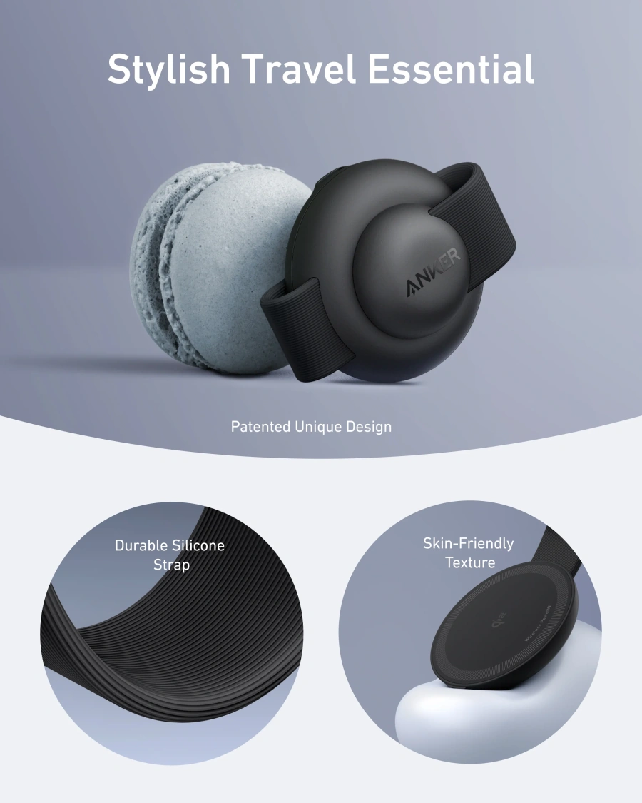 Беспроводная зарядная станция Anker MagGo Wireless Foldable Charging Station 3-in-1 Qi2 15W - Black Stone (B25M8H11)