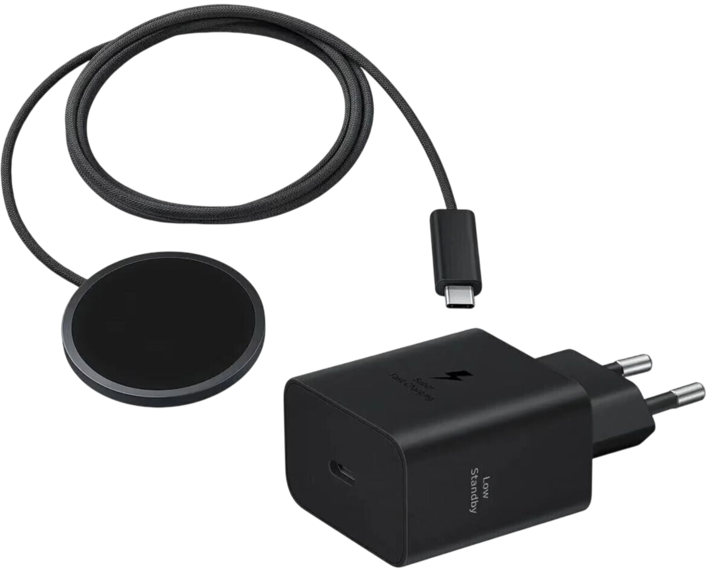 Бездротовий зарядний пристрій Samsung Magnet Wireless Charger 25W with 45W USB-C Power Adapter - Dark Gray (EP-P2900TBEGWW)
