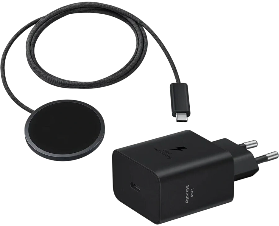 Бездротовий зарядний пристрій Samsung Magnet Wireless Charger 25W with 45W USB-C Power Adapter - Dark Gray (EP-P2900TBEGWW)