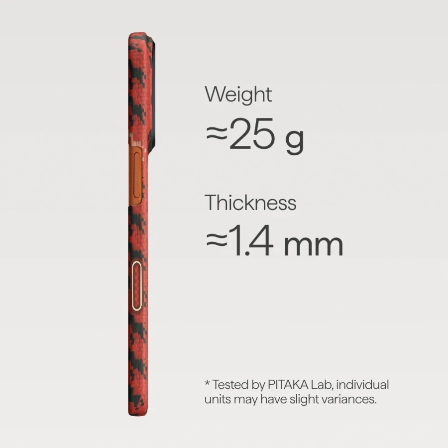 Чохол Pitaka Edge Ultra-Slim Case with PitaTap for iPhone 17 Pro - Maroon (HR1708P)