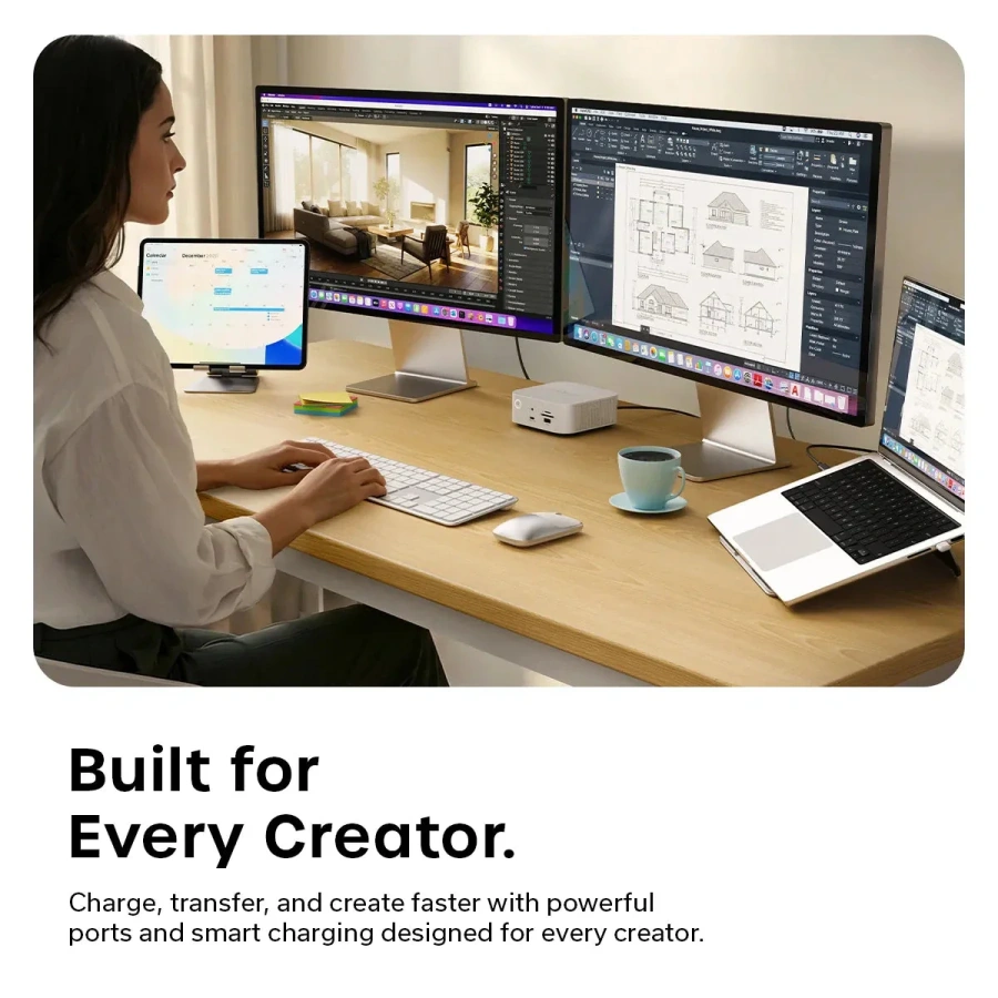 Док-станція Satechi Thunderbolt 5 CubeDock with SSD Enclosure - Silver (ST-DT5CES-EU)