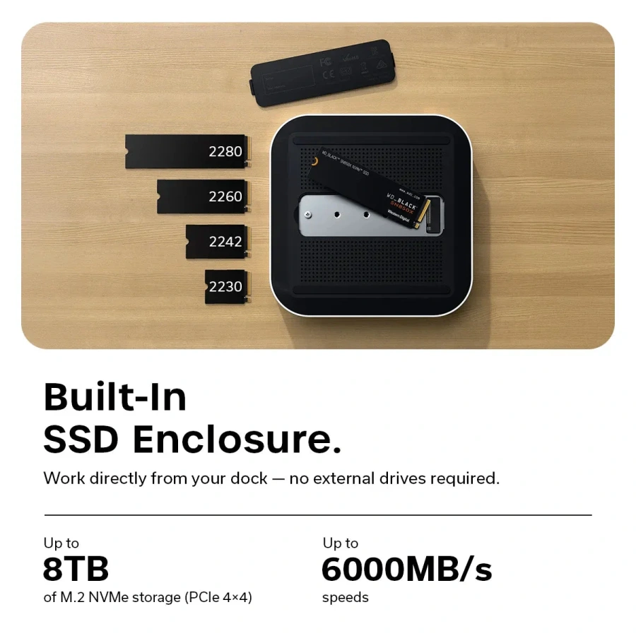 Док-станція Satechi Thunderbolt 5 CubeDock with SSD Enclosure - Silver (ST-DT5CES-EU)