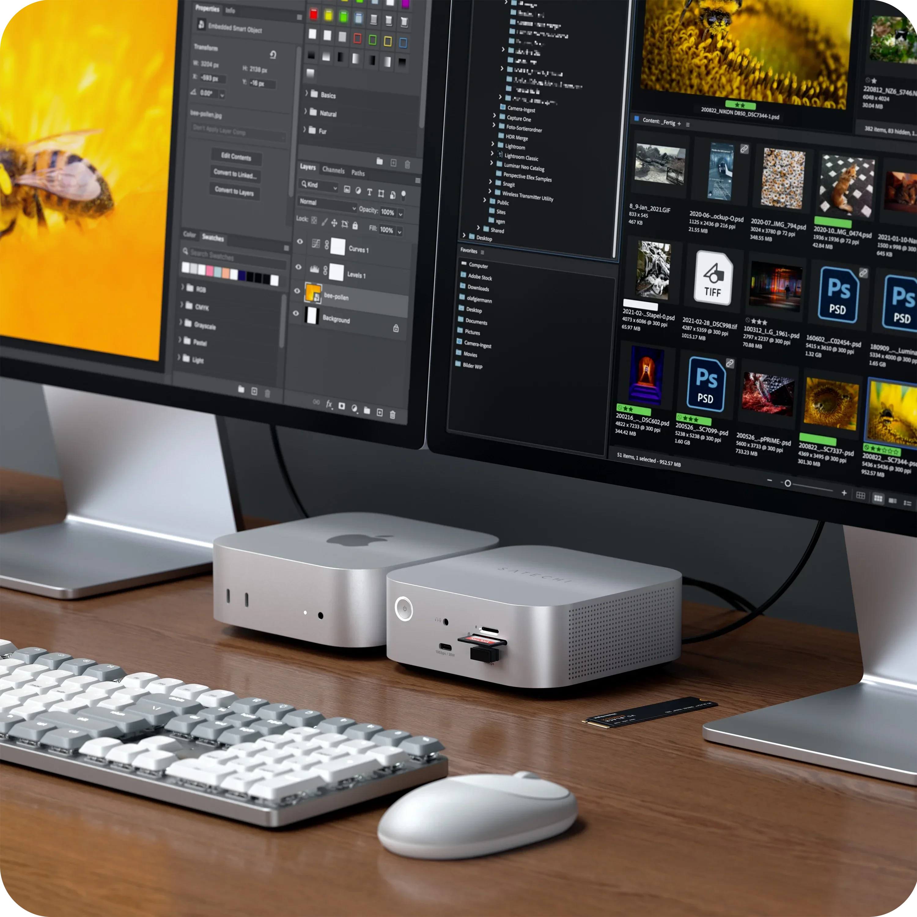 Док-станція Satechi Thunderbolt 5 CubeDock with SSD Enclosure - Silver (ST-DT5CES-EU)