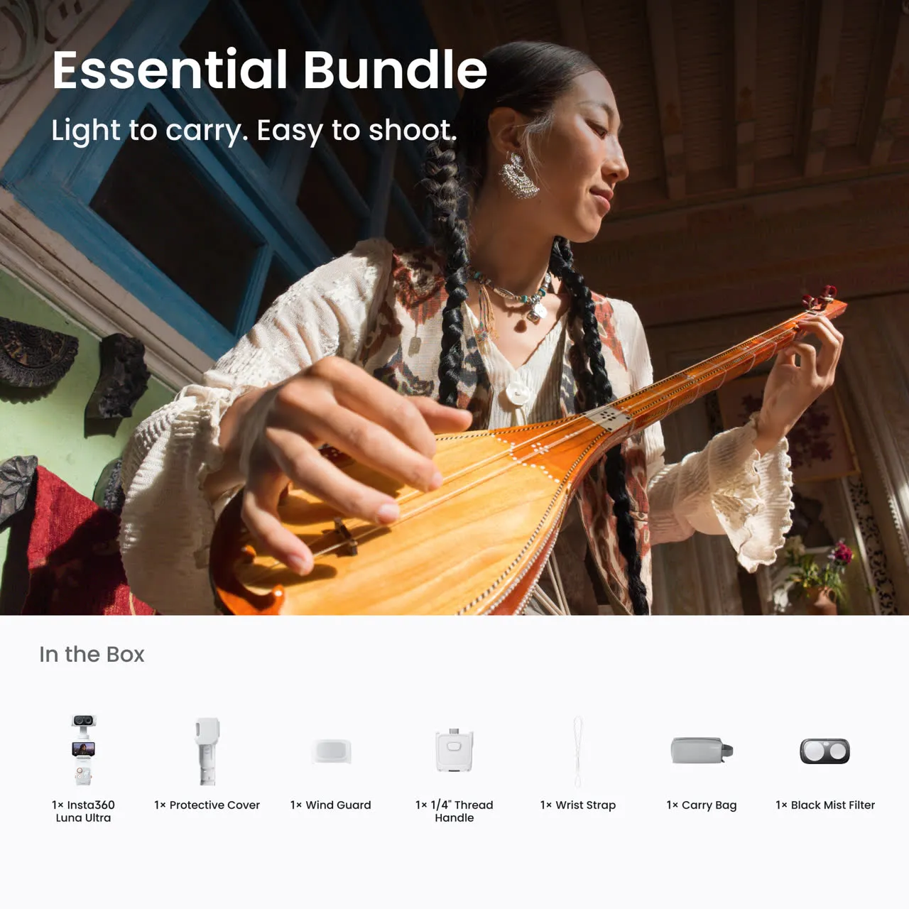 Екшн-камера Insta360 Luna Ultra [Essential Bundle] - Stellar White