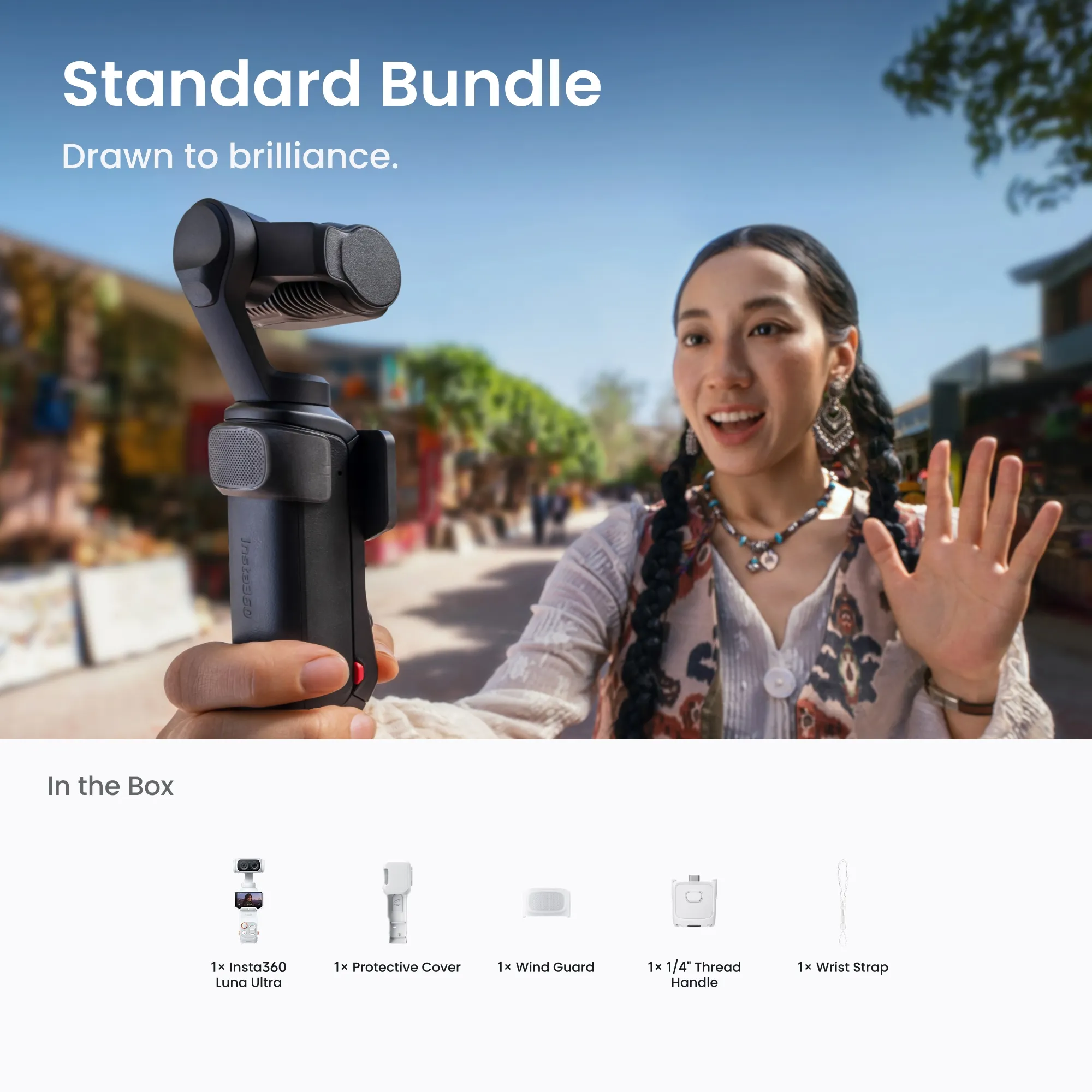 Екшн-камера Insta360 Luna Ultra [Standard Bundle] - Stellar White (CINSABTA-LUNA2)
