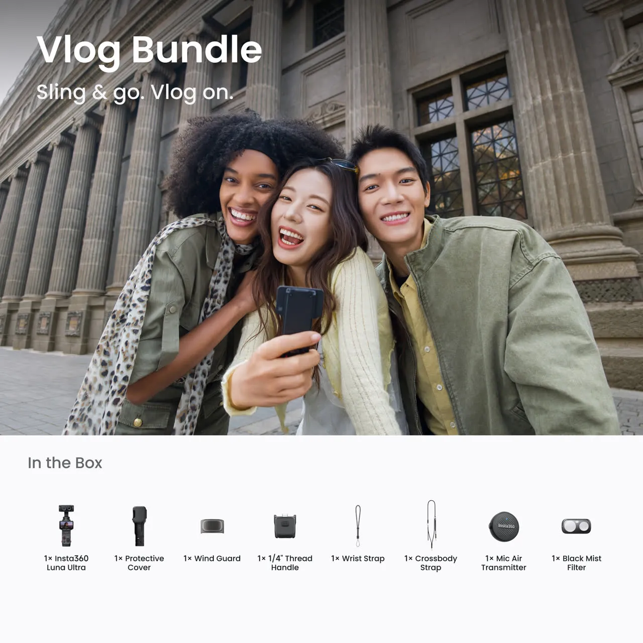 Екшн-камера Insta360 Luna Ultra [Vlog Bundle] - Cosmic Black