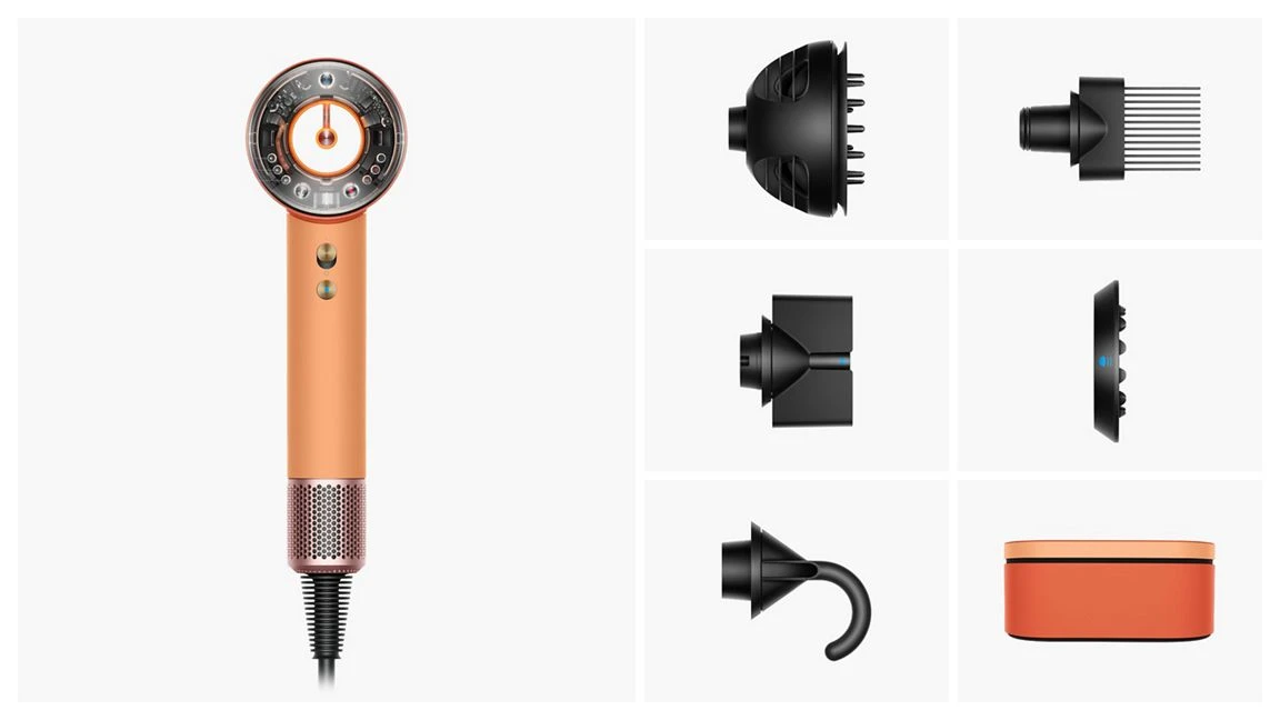 Фен для волос Dyson Supersonic HD16 Nural Hair Dryer Curly+Coily - Ceramic Apricot/Topaz EU (245674-01)