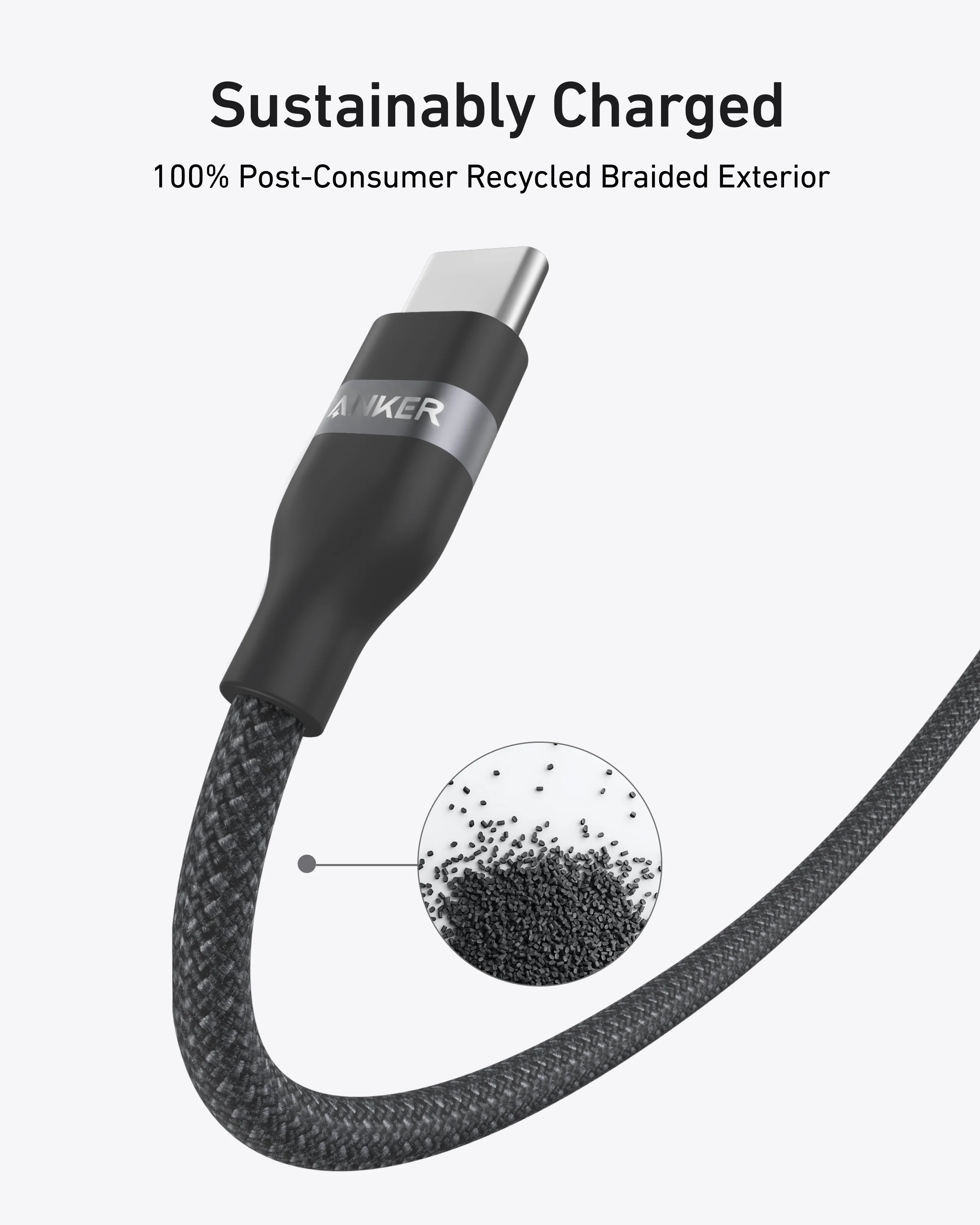 Кабель Anker USB-C to USB-C Cable 1.8m 240W Upcycled-Braided - Black (A82E2H12)