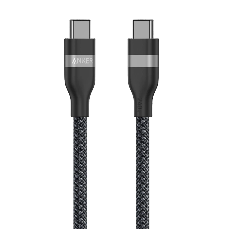 Кабель Anker USB-C to USB-C Cable 1.8m 240W Upcycled-Braided - Black (A82E2H12)