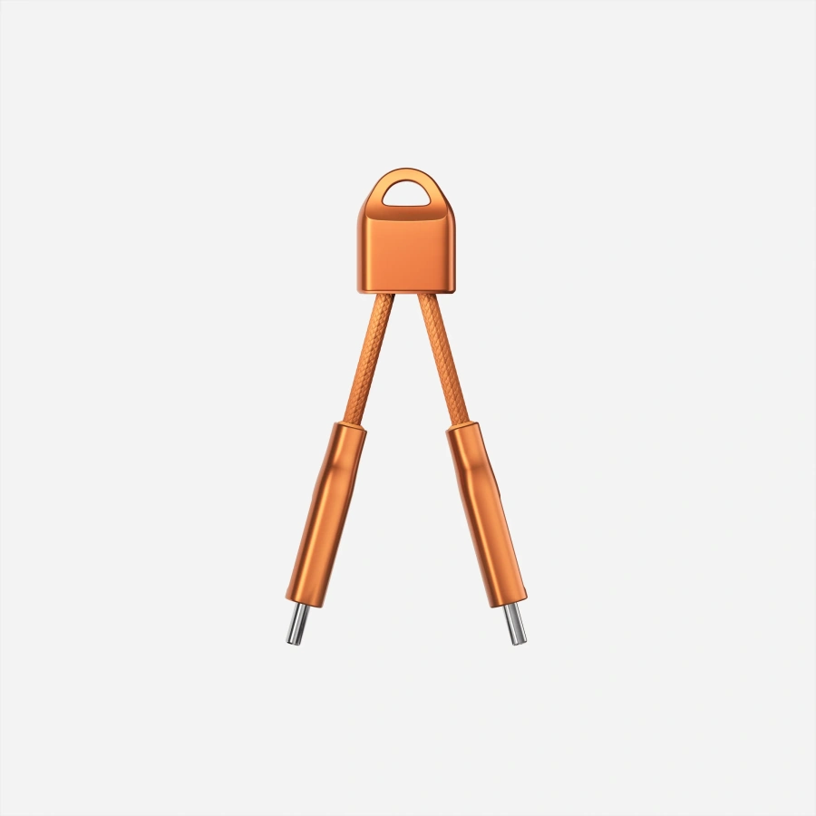 Кабель-брелок Nomad USB-C ChargeKey Cable 0,12m 240W - Stellar Orange (NM014643858)