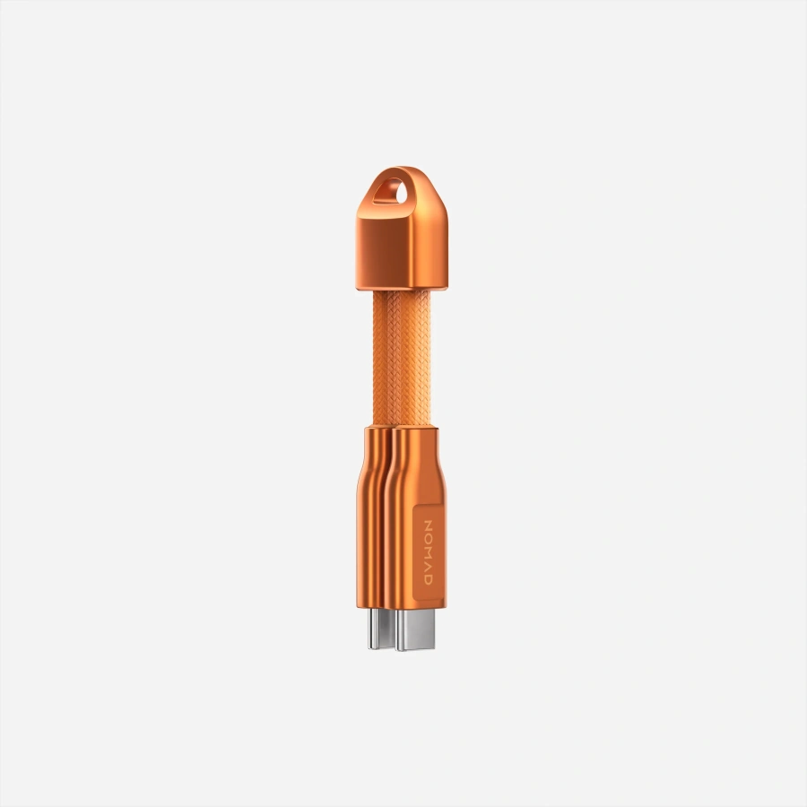 Кабель-брелок Nomad USB-C ChargeKey Cable 0,12m 240W - Stellar Orange (NM014643858)