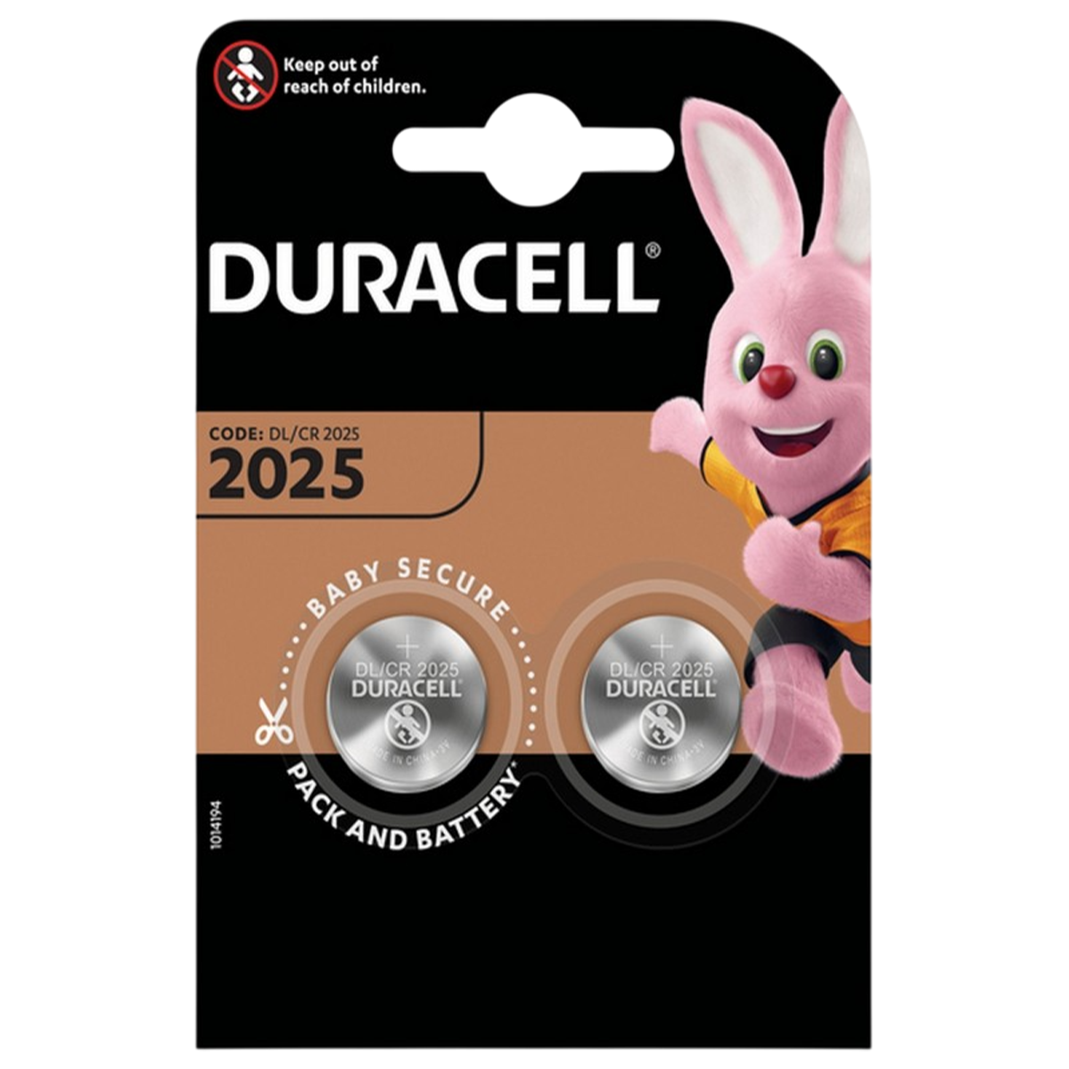 Літієві батарейки Duracell DL2025 DSN 3V 2 шт (5020404, 5019686, 5018073, 5017621)