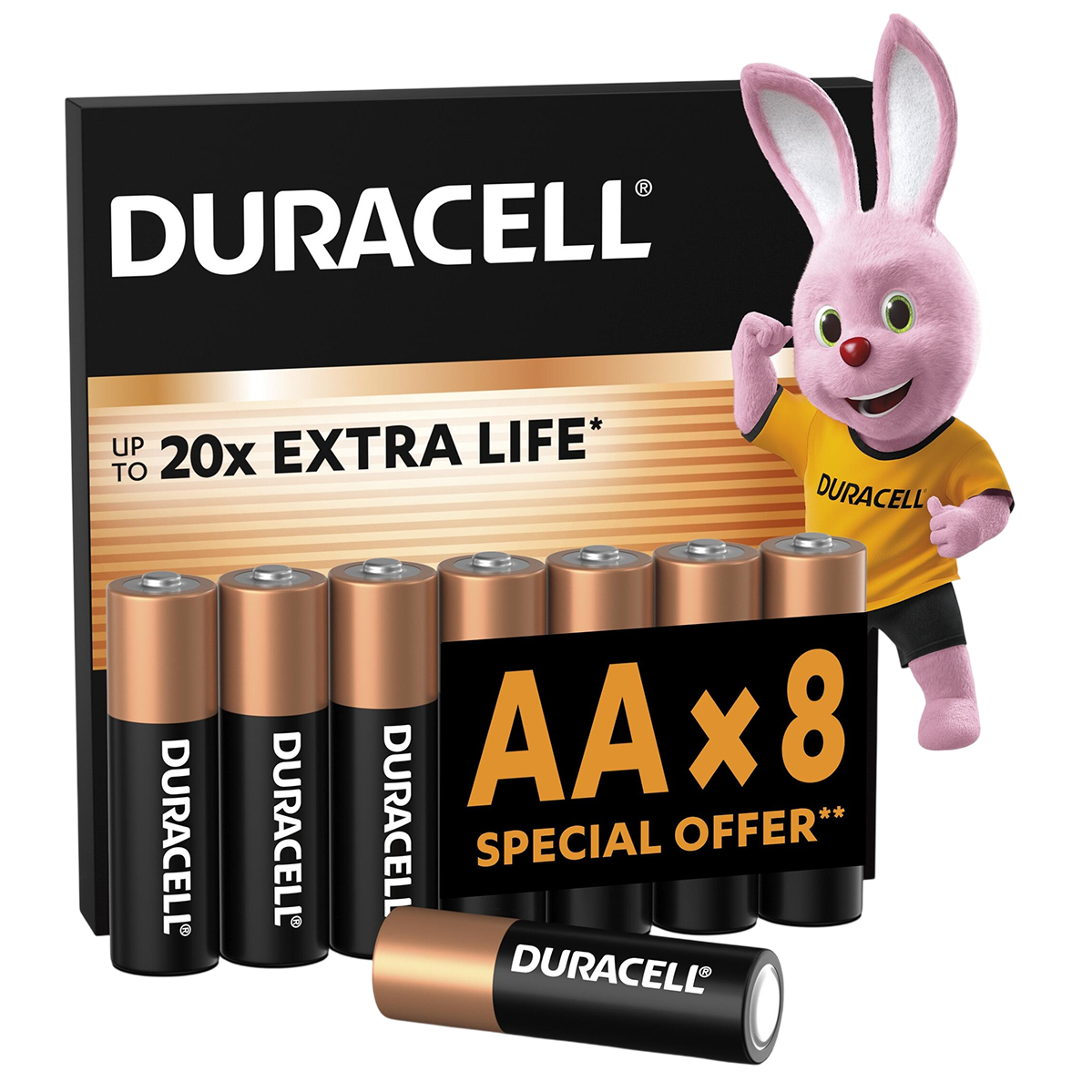 Лужні батарейки Duracell AA LR6 MN1500 8 шт (5020548, 5016906, 5016904, 5006201)