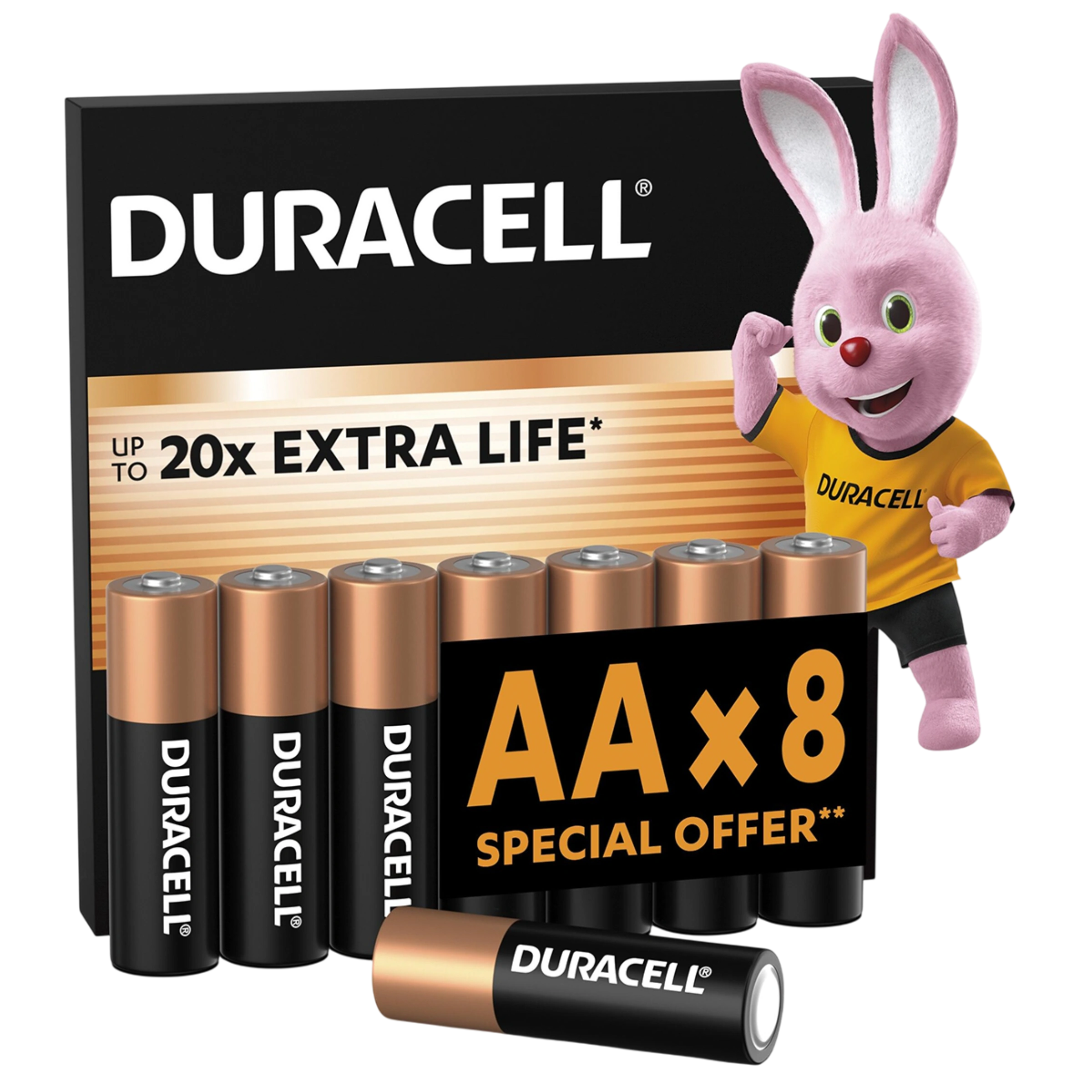 Лужні батарейки Duracell AA LR6 MN1500 8 шт (5020548, 5016906, 5016904, 5006201)