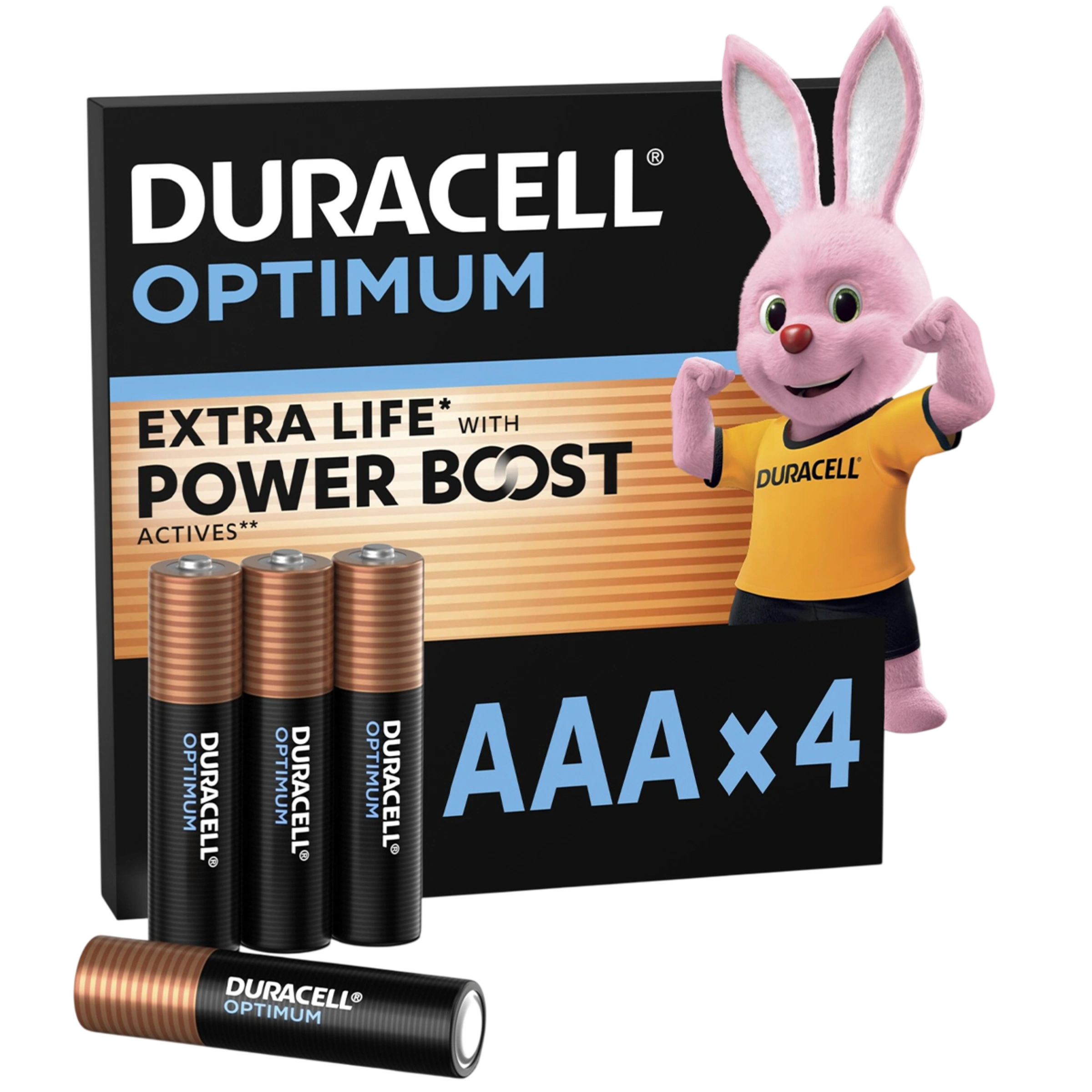 Лужні батарейки Duracell AAA Optimum LR03 4 шт (5020302, 5019299, 5015596)