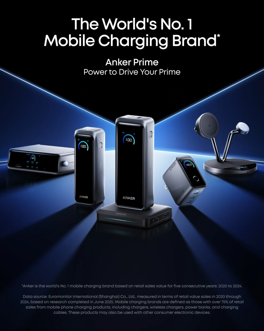 Мережевий зарядний пристрій Anker Prime Charging Base for Anker Prime with Pogo Pin [150W, 3 Ports] - Black (A1903G11)