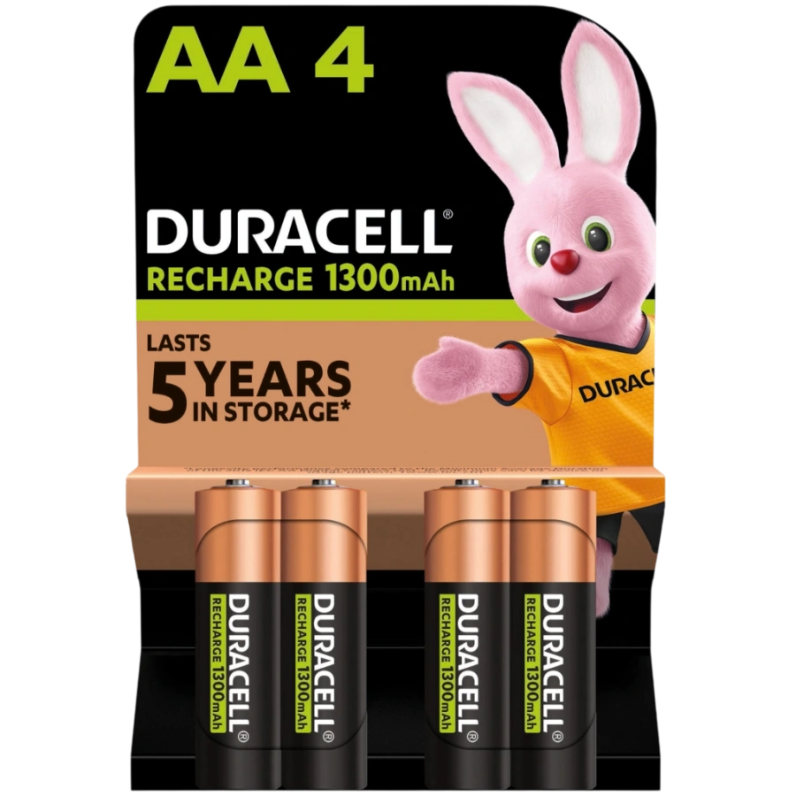 Перезаряджаємі акумулятори Duracell Recharge AA HR6 1300mAh 4 шт (5018826, 5007324)