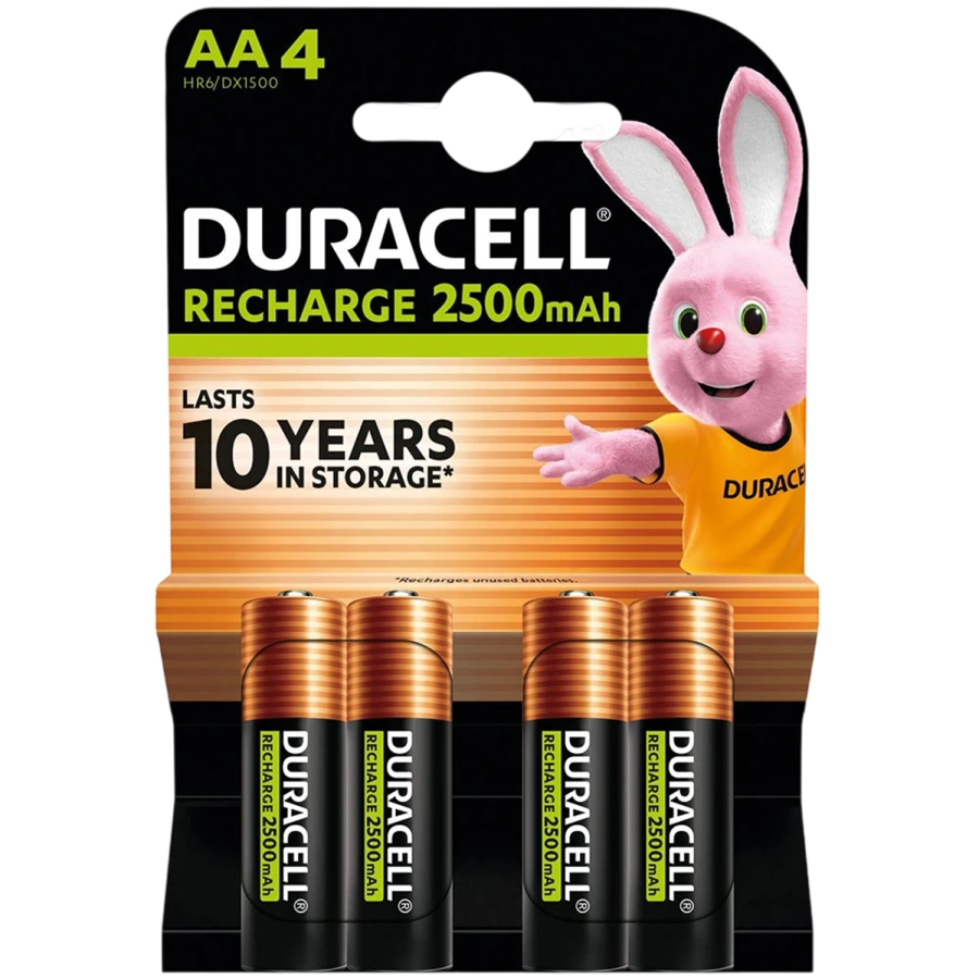 Перезаряджаємі акумулятори Duracell Recharge AA HR6 2500mAh 4 шт (5018825, 5017764, 5016999, 5007308)
