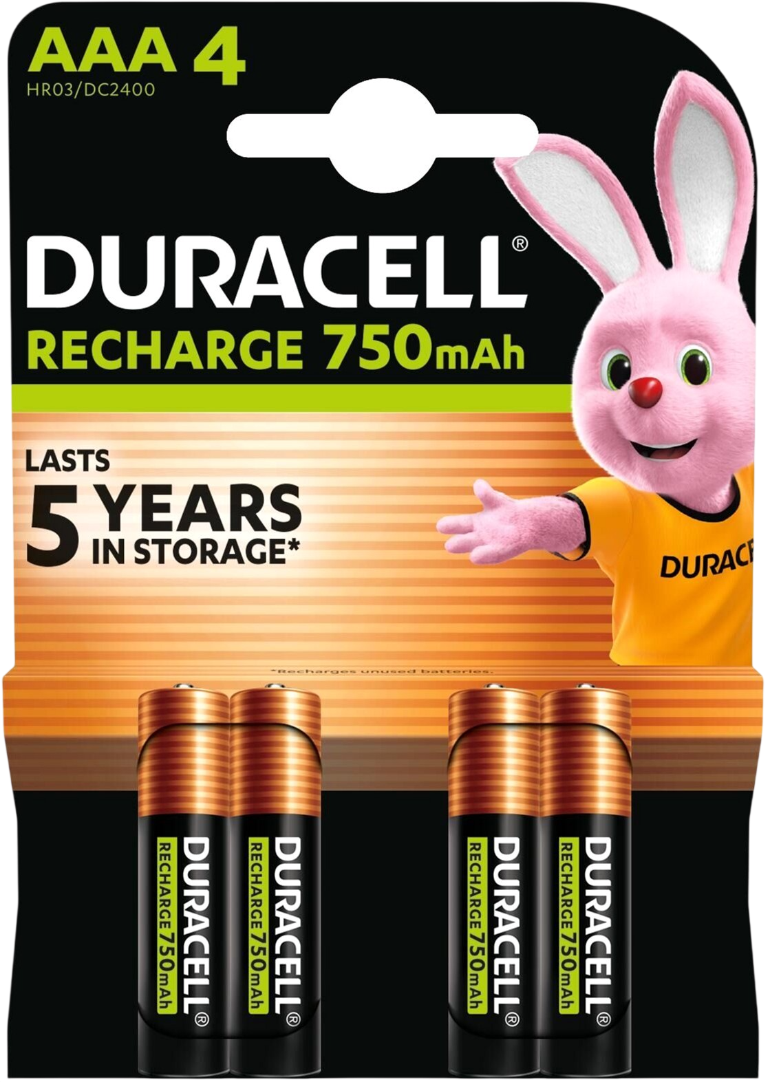 Перезаряджаємі акумулятори Duracell Recharge AAA HR03 750mAh 4 шт (5017770, 5017005, 5007331)