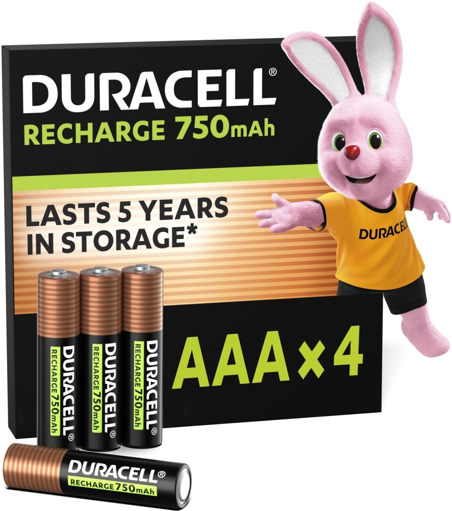 Перезаряджаємі акумулятори Duracell Recharge AAA HR03 750mAh 4 шт (5017770, 5017005, 5007331)