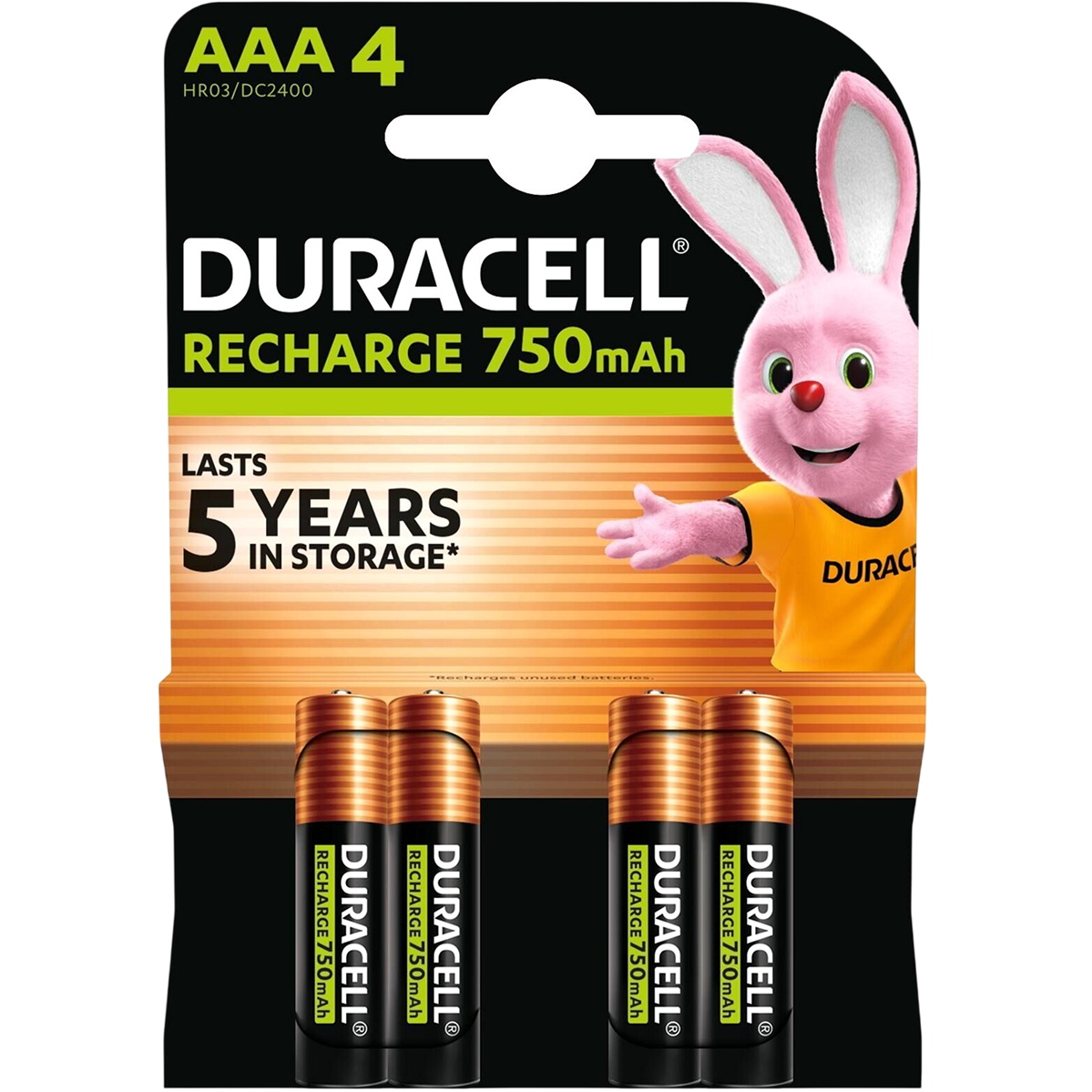 Перезаряджаємі акумулятори Duracell Recharge AAA HR03 750mAh 4 шт (5017770, 5017005, 5007331)