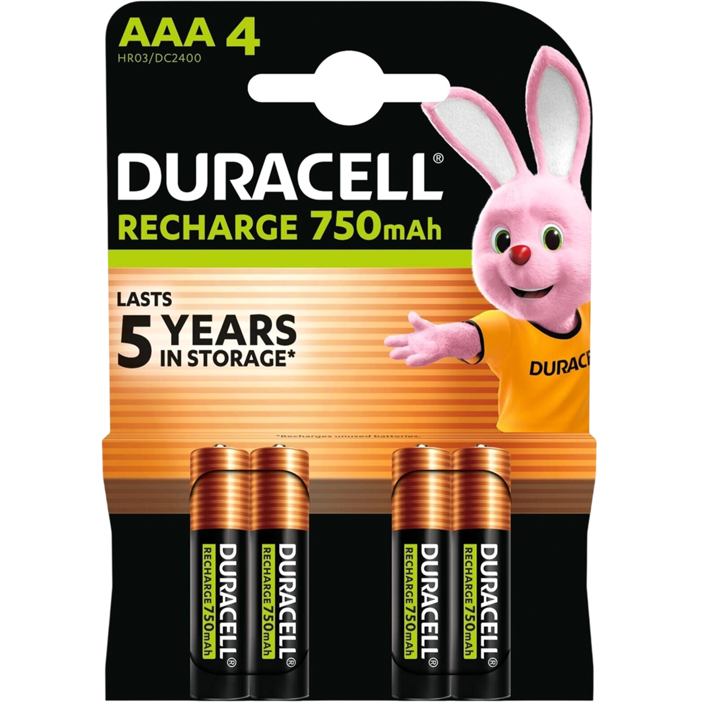 Перезаряджаємі акумулятори Duracell Recharge AAA HR03 750mAh 4 шт (5017770, 5017005, 5007331)