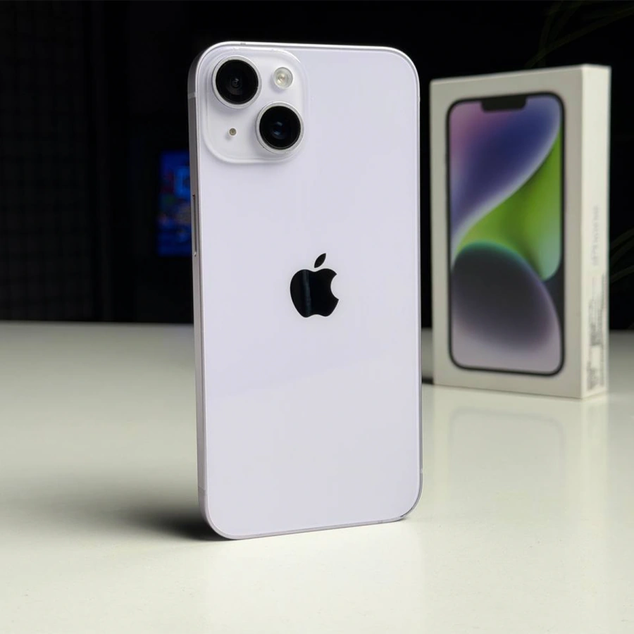 ВЖИВАНИЙ Б/У Apple iPhone 14 128GB Purple (MPV03) - Состояние: хороший | Аккумулятор: 100% | Комплектация: полный | Гарантия: 3 мес.