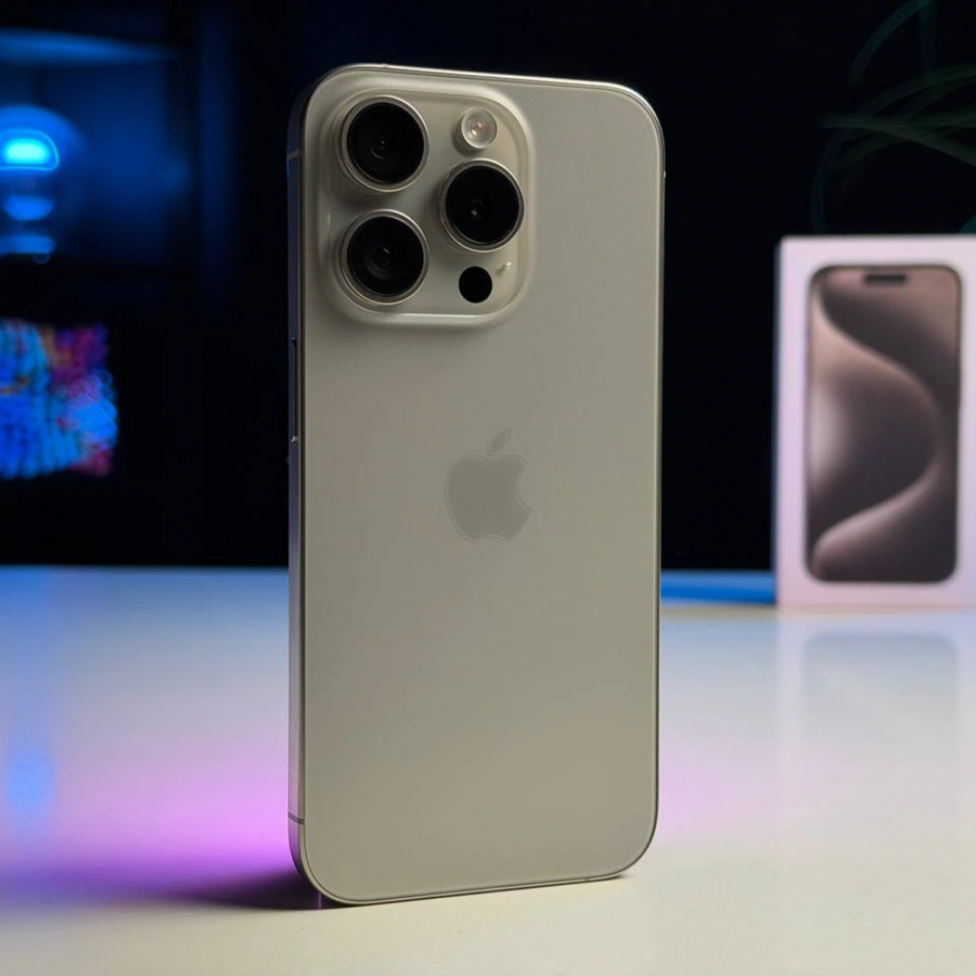ВЖИВАНИЙ Б/У Apple iPhone 15 Pro 128GB Natural Titanium (MTUX3) - Состояние: хороший | Аккумулятор: 100% | Комплектация: полный | Гарантия: 3 мес.