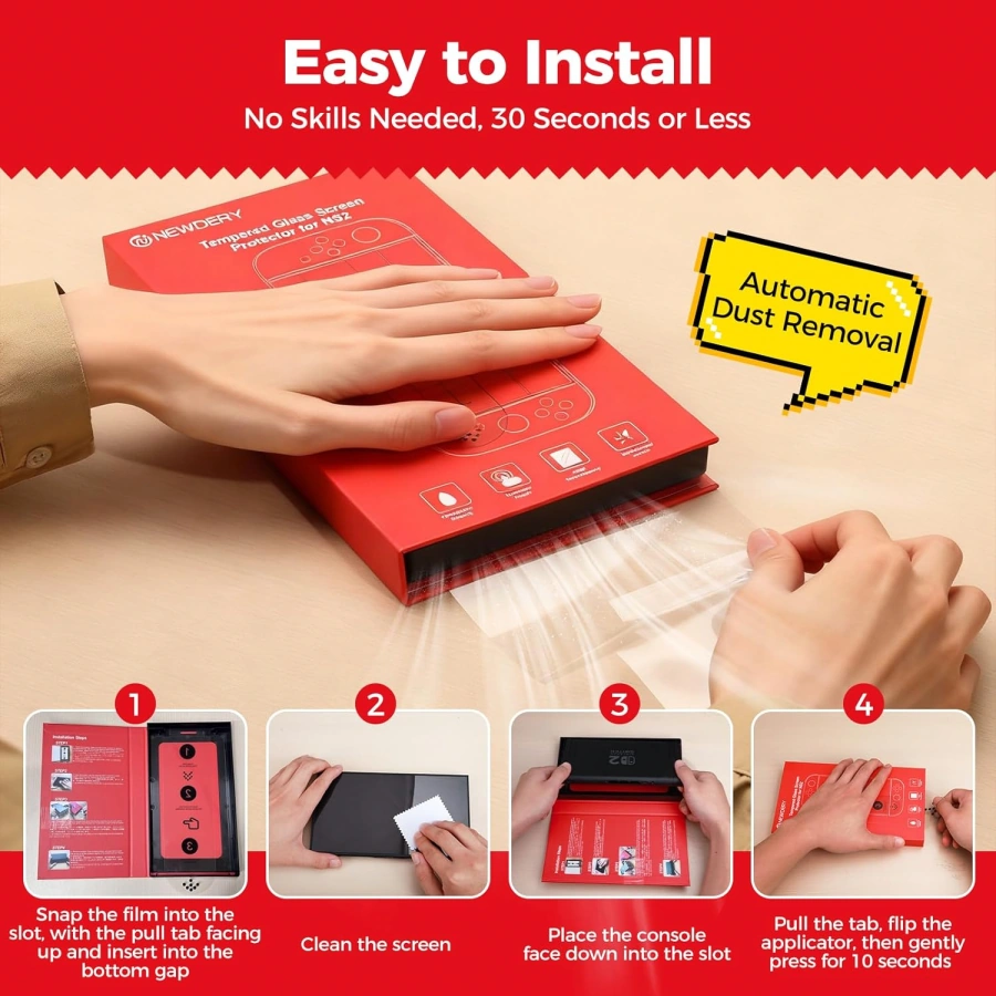 Захисне скло NEWDERY Tempered Glass Screen Protector для Nintendo Switch 2 [2-Pack] (N4S10)