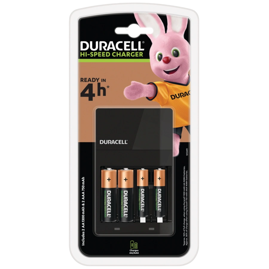 Зарядний пристрій Duracell Hi-Speed Charger CEF14 + 2×AA HR6 1300mAh + 2×AAA HR03 750mAh (5007497)