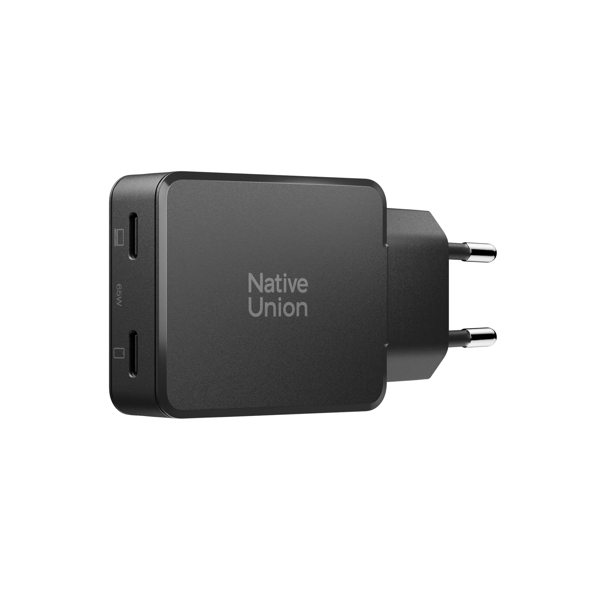 Зарядний пристрій Native Union Pocket GaN Charger PD 65W Dual USB-C - Black (POCK-PD65-BLK-EU)