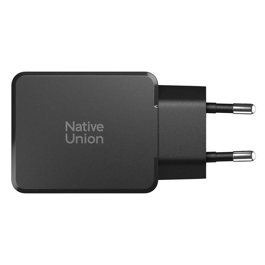 Зарядний пристрій Native Union Pocket GaN Charger PD 65W Dual USB-C - Black (POCK-PD65-BLK-EU)