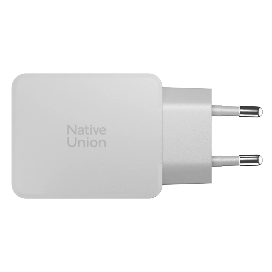 Зарядний пристрій Native Union Pocket GaN Charger PD 65W Dual USB-C - White (POCK-PD65-WHT-EU)