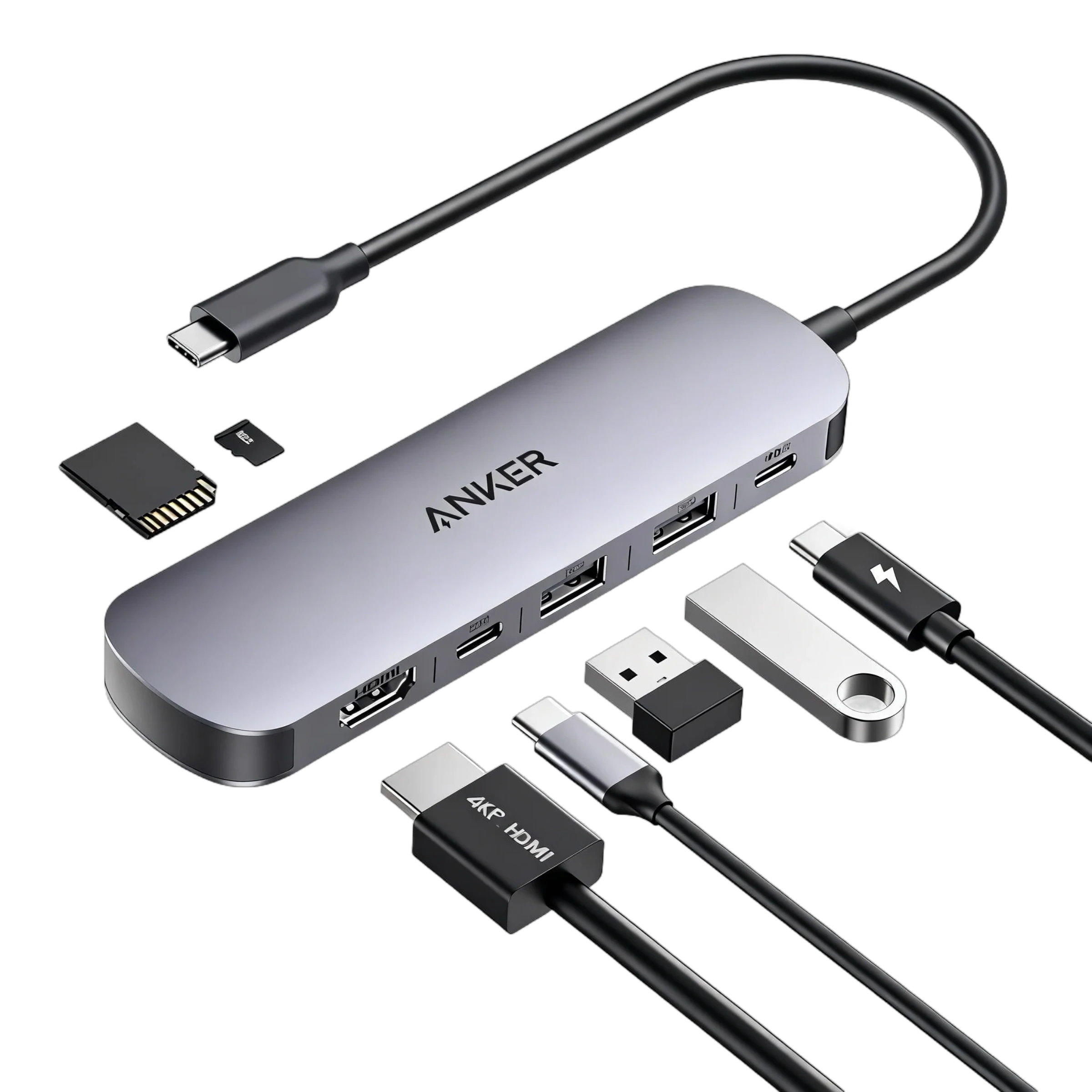 Багатопортовий адаптер Anker Nano 7-in-1 USB-C Hub (A83D2HA1) Багатопортовий адаптер Anker Nano 7-in-1 USB-C Hub (A83D2HA1)
