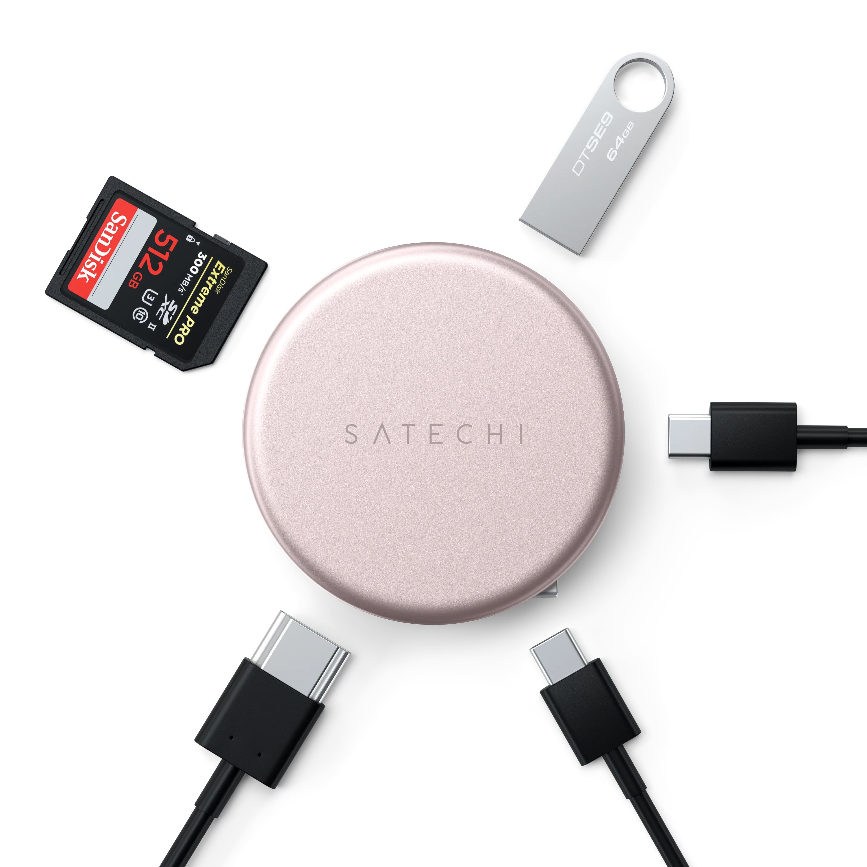 Багатопортовий адаптер Satechi OntheGo 5-in-1 USB-C Multiport Adapter - Blush (ST-POTG5P)