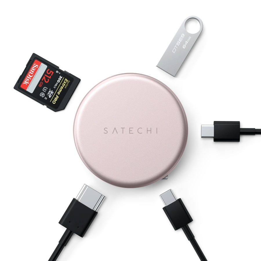 Багатопортовий адаптер Satechi OntheGo 5-in-1 USB-C Multiport Adapter - Blush (ST-POTG5P)