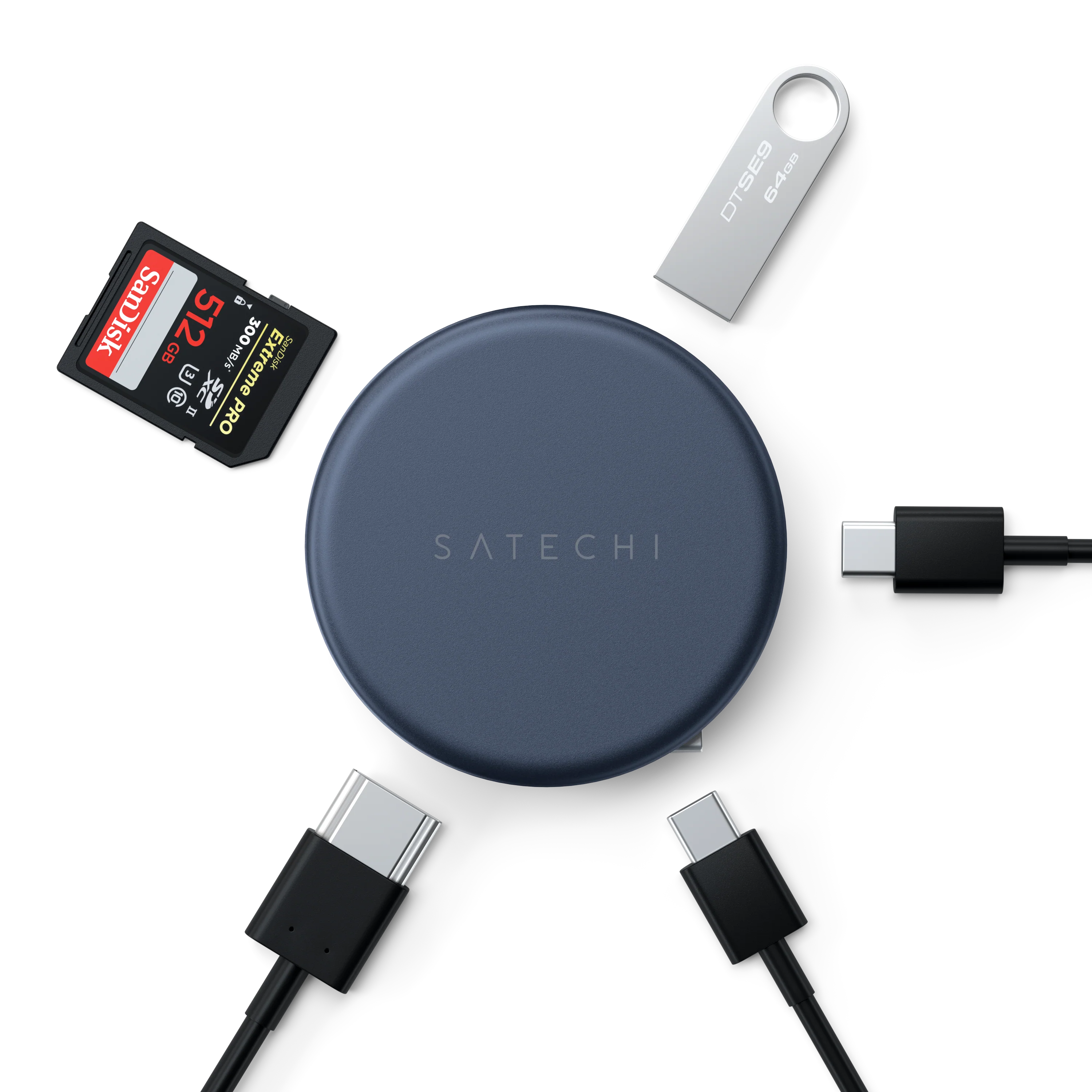 Багатопортовий адаптер Satechi OntheGo 5-in-1 USB-C Multiport Adapter - Indigo (ST-POTG5B)