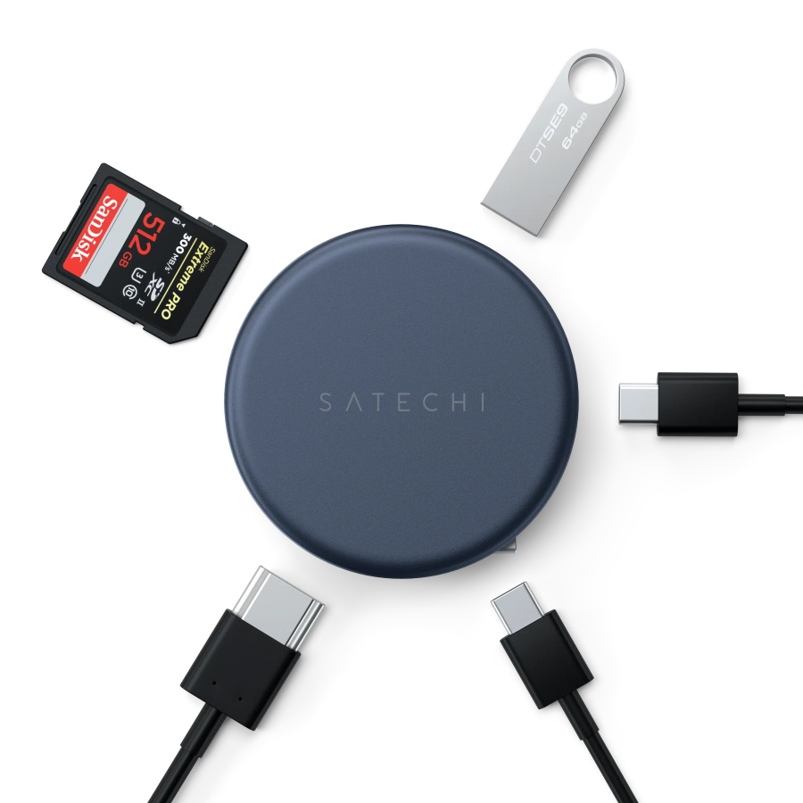 Багатопортовий адаптер Satechi OntheGo 5-in-1 USB-C Multiport Adapter - Indigo (ST-POTG5B)