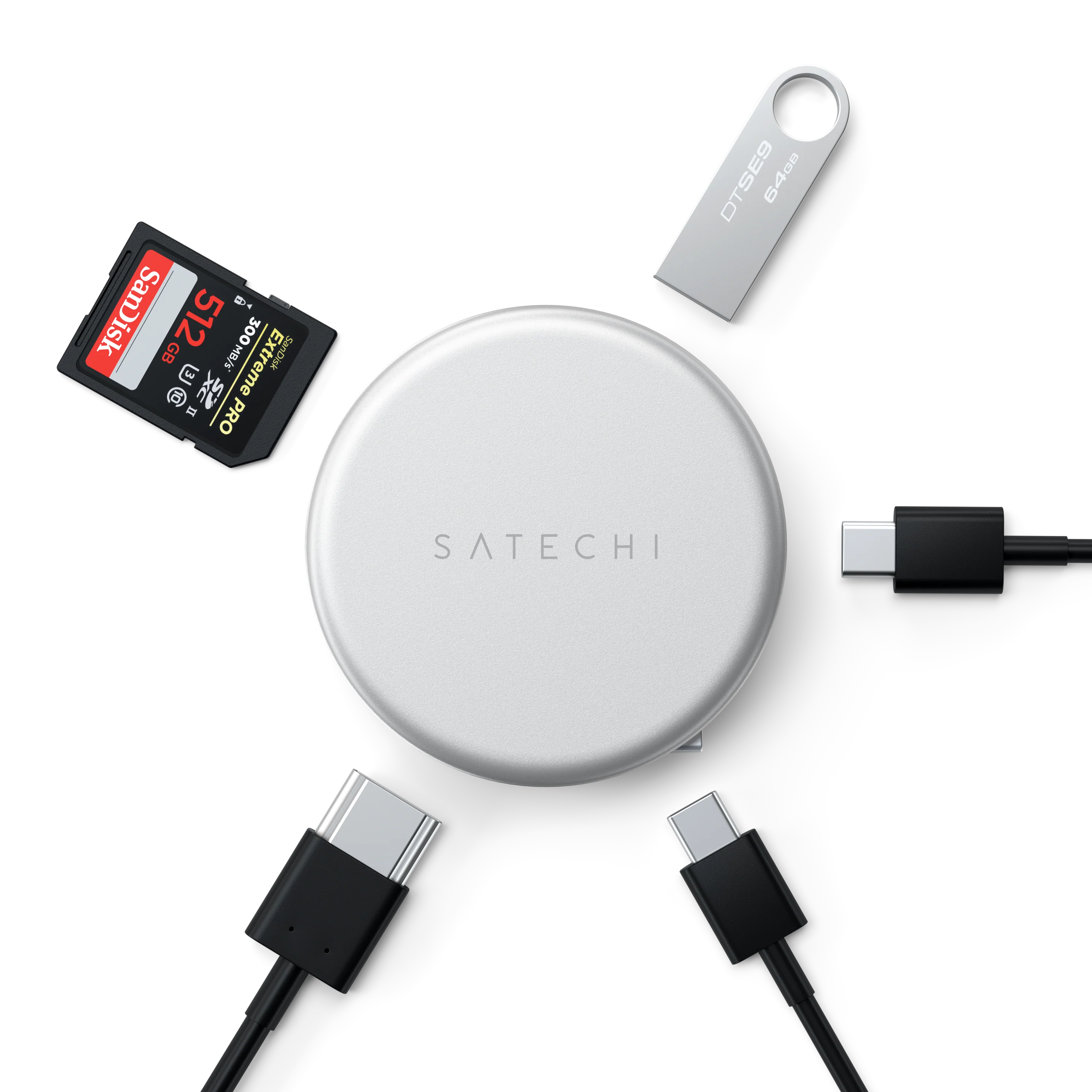 Багатопортовий адаптер Satechi OntheGo 5-in-1 USB-C Multiport Adapter - Silver (ST-POTG5S)
