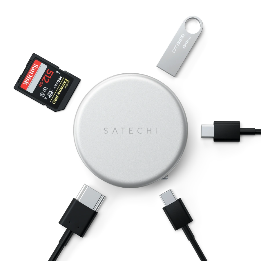 Багатопортовий адаптер Satechi OntheGo 5-in-1 USB-C Multiport Adapter - Silver (ST-POTG5S)