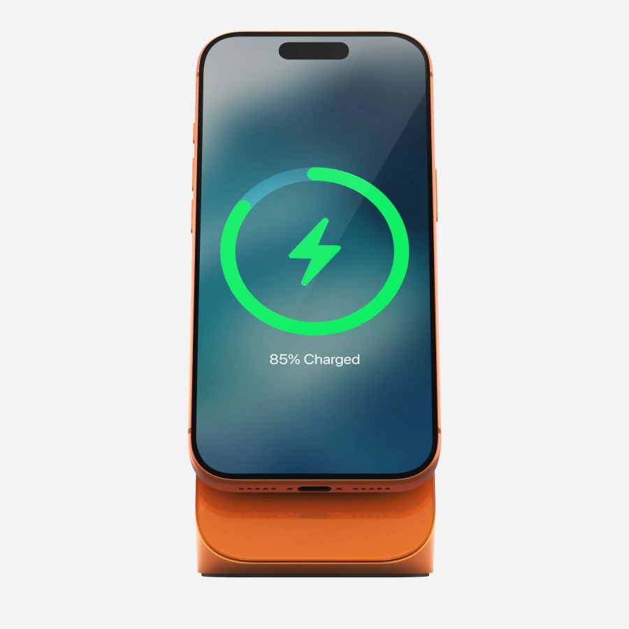 Беспроводное зарядное устройство Nomad Stand One Qi2 25W 2-in-1 Charger - Stellar Orange (NM011178858)