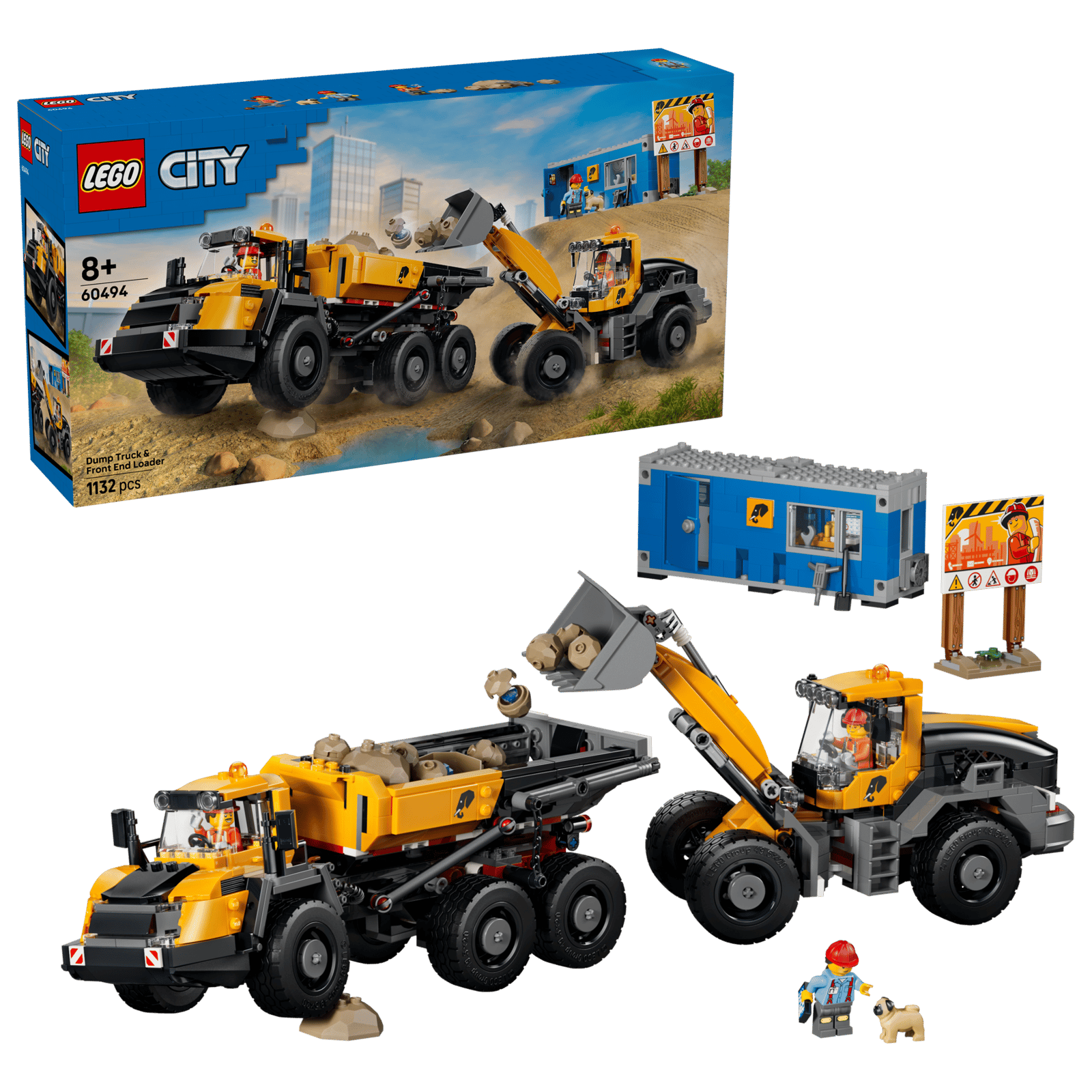 Блоковий конструктор LEGO City Самоскид і фронтальний ковшовий навантажувач (60494)