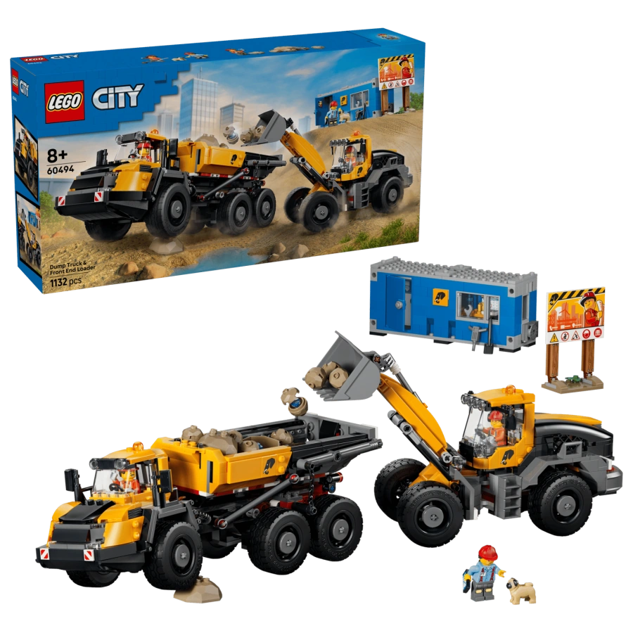 Блоковий конструктор LEGO City Самоскид і фронтальний ковшовий навантажувач (60494)