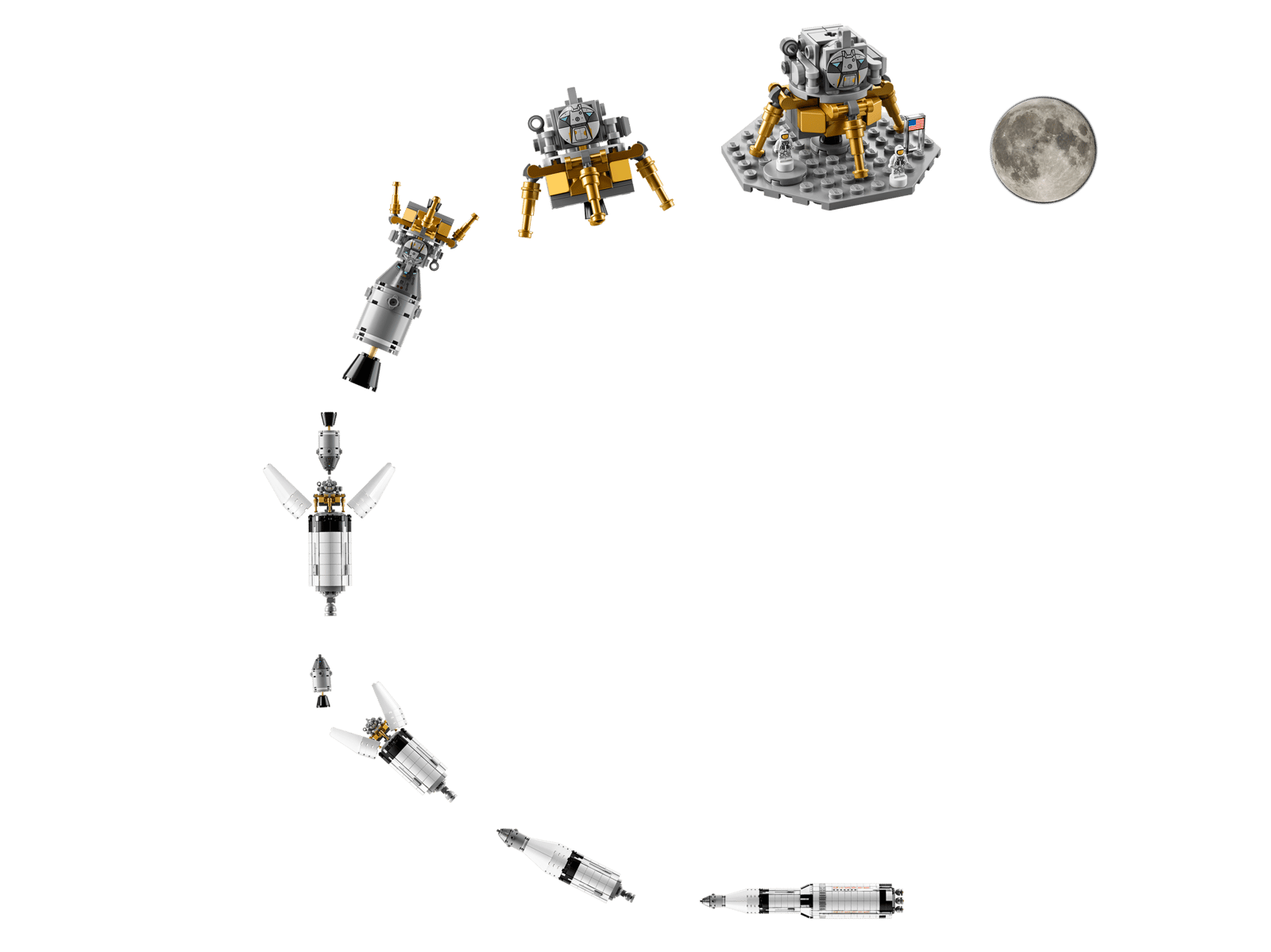 Блоковий конструктор LEGO Ideas Ракетно-космічна система НАСА «Сатурн-5-Аполлон» (92176)