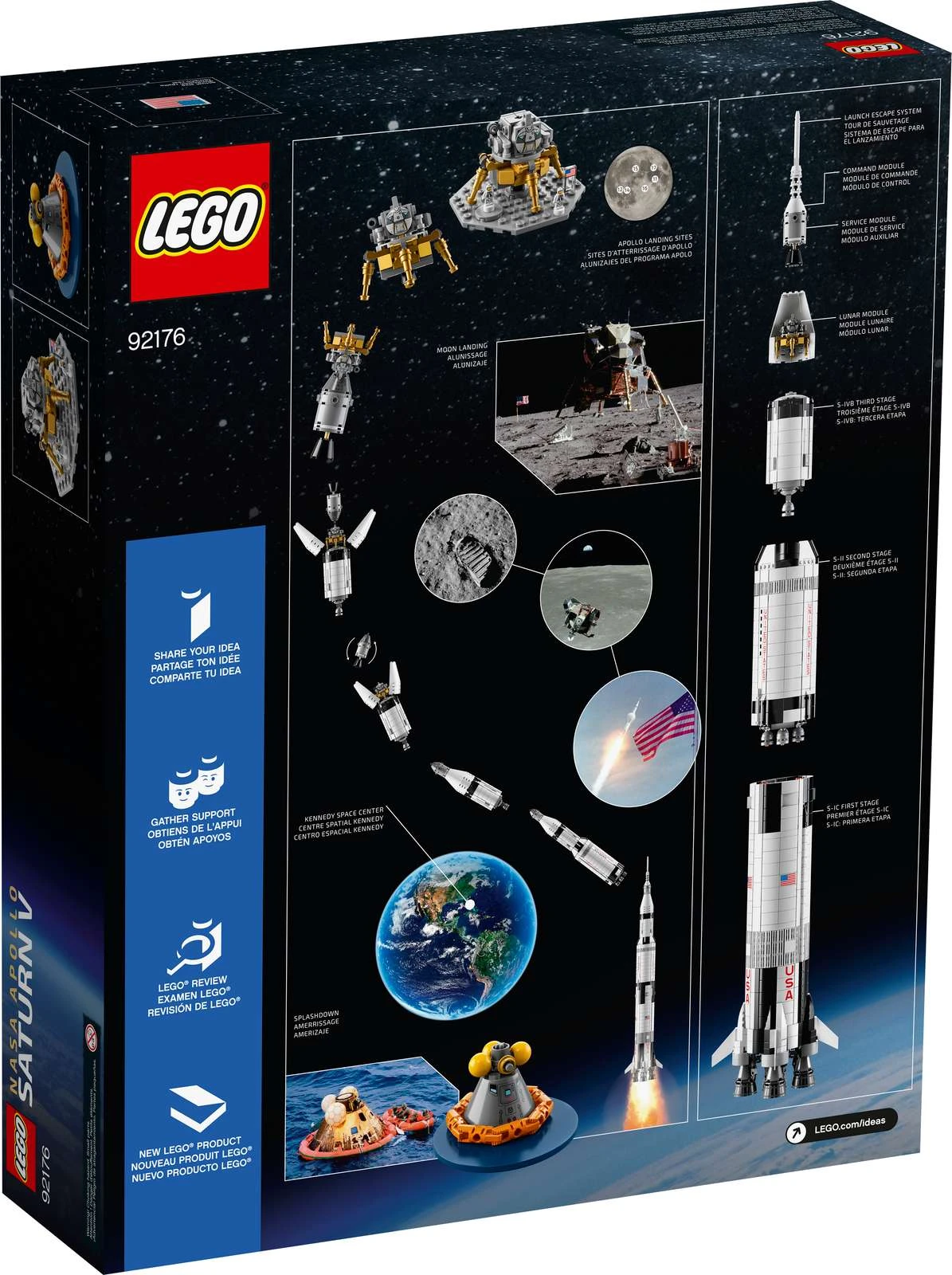 Блоковий конструктор LEGO Ideas Ракетно-космічна система НАСА «Сатурн-5-Аполлон» (92176)