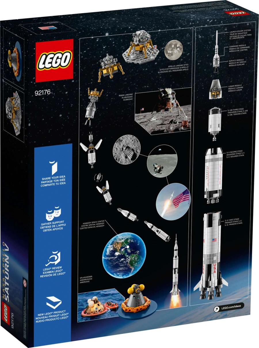 Блоковий конструктор LEGO Ideas Ракетно-космічна система НАСА «Сатурн-5-Аполлон» (92176)