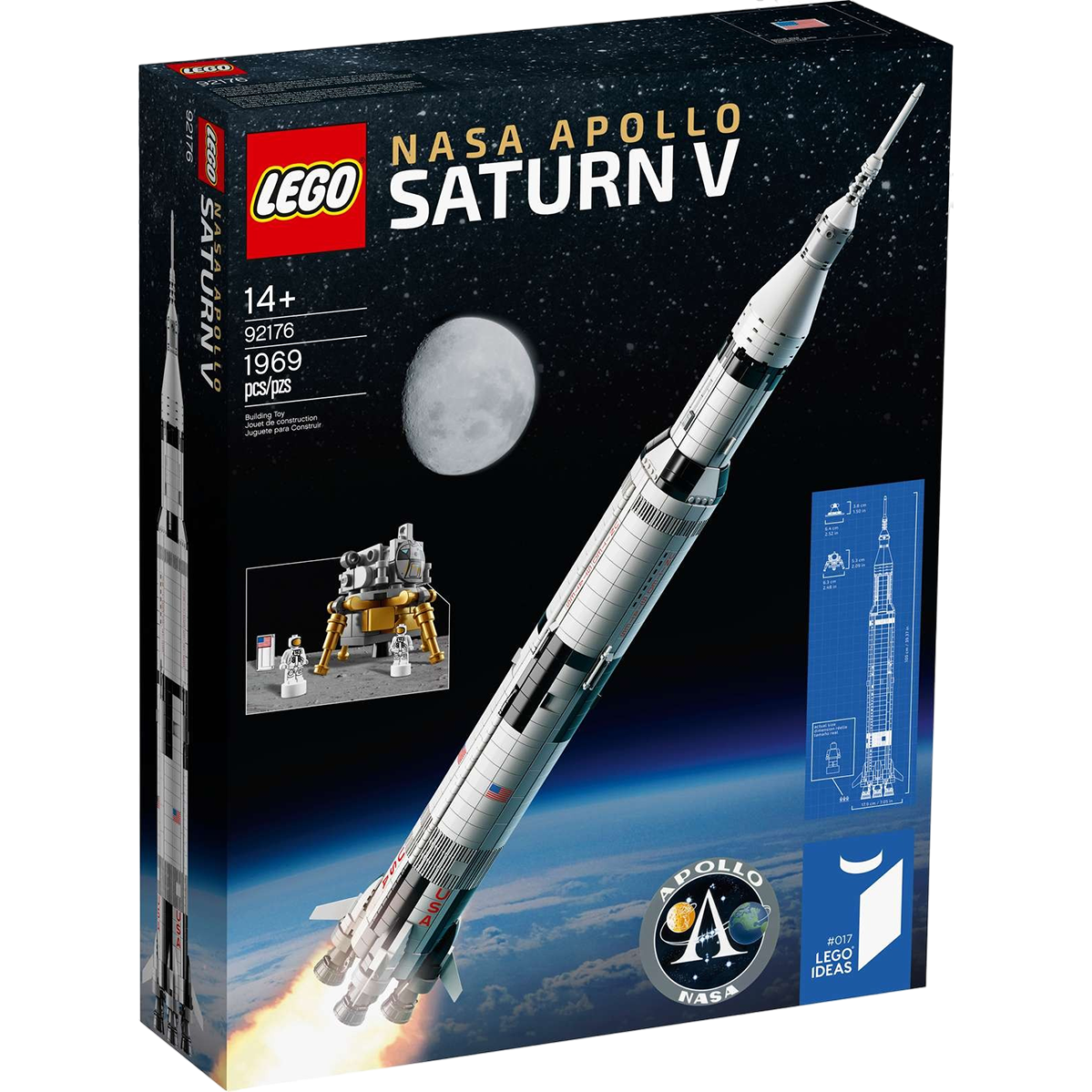 Блоковий конструктор LEGO Ideas Ракетно-космічна система НАСА «Сатурн-5-Аполлон» (92176)