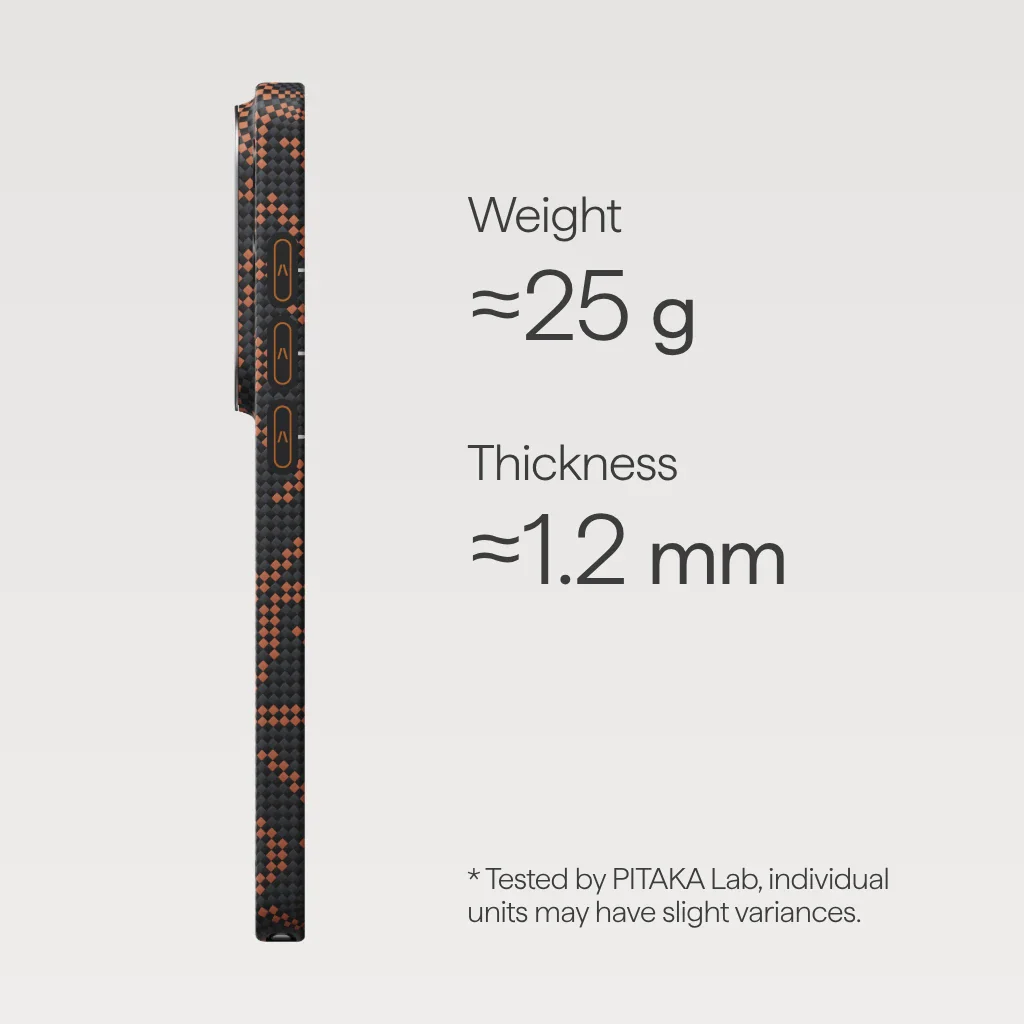 Чехол Pitaka Edge Ultra-Slim Case with Aaron Button for Samsung Galaxy S26 Ultra - Black/Orange (KS2602UPTK)