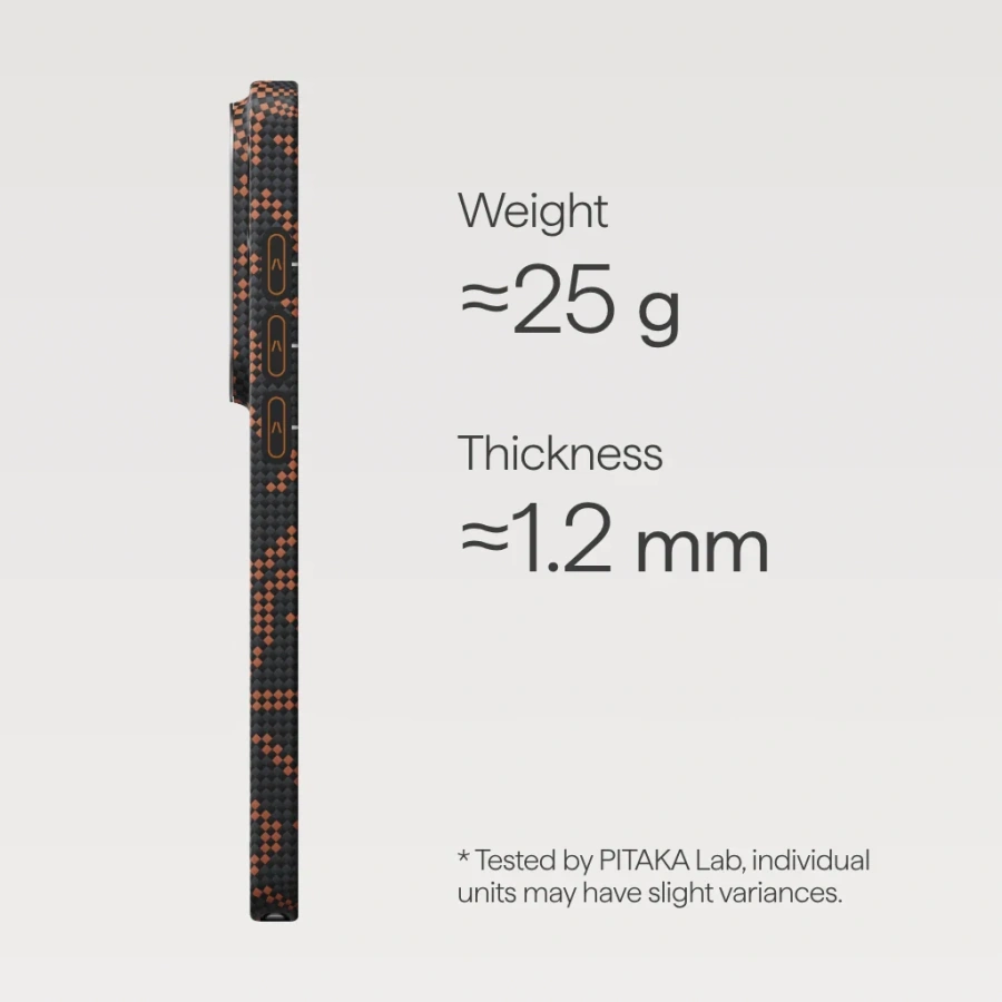 Чехол Pitaka Edge Ultra-Slim Case with Aaron Button for Samsung Galaxy S26 Ultra - Black/Orange (KS2602UPTK)