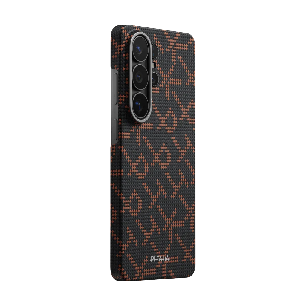 Чехол Pitaka Edge Ultra-Slim Case with Aaron Button for Samsung Galaxy S26 Ultra - Black/Orange (KS2602UPTK)